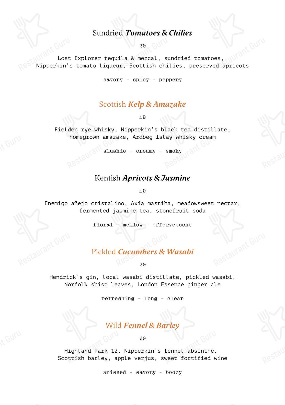 Buffet Menu ресторана NIJŪ в Лондоне