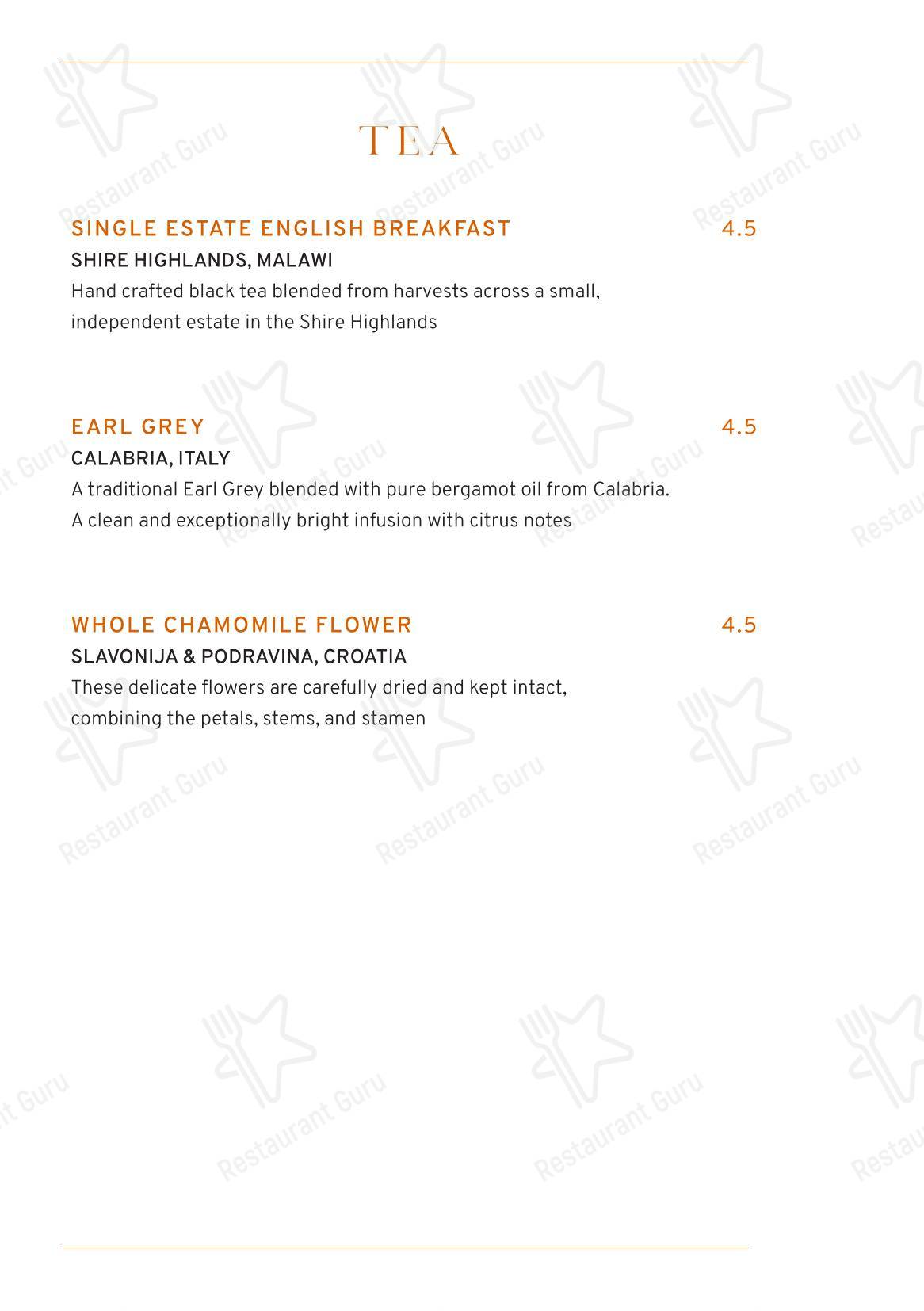 Drink menu ресторана NIJŪ в Лондоне