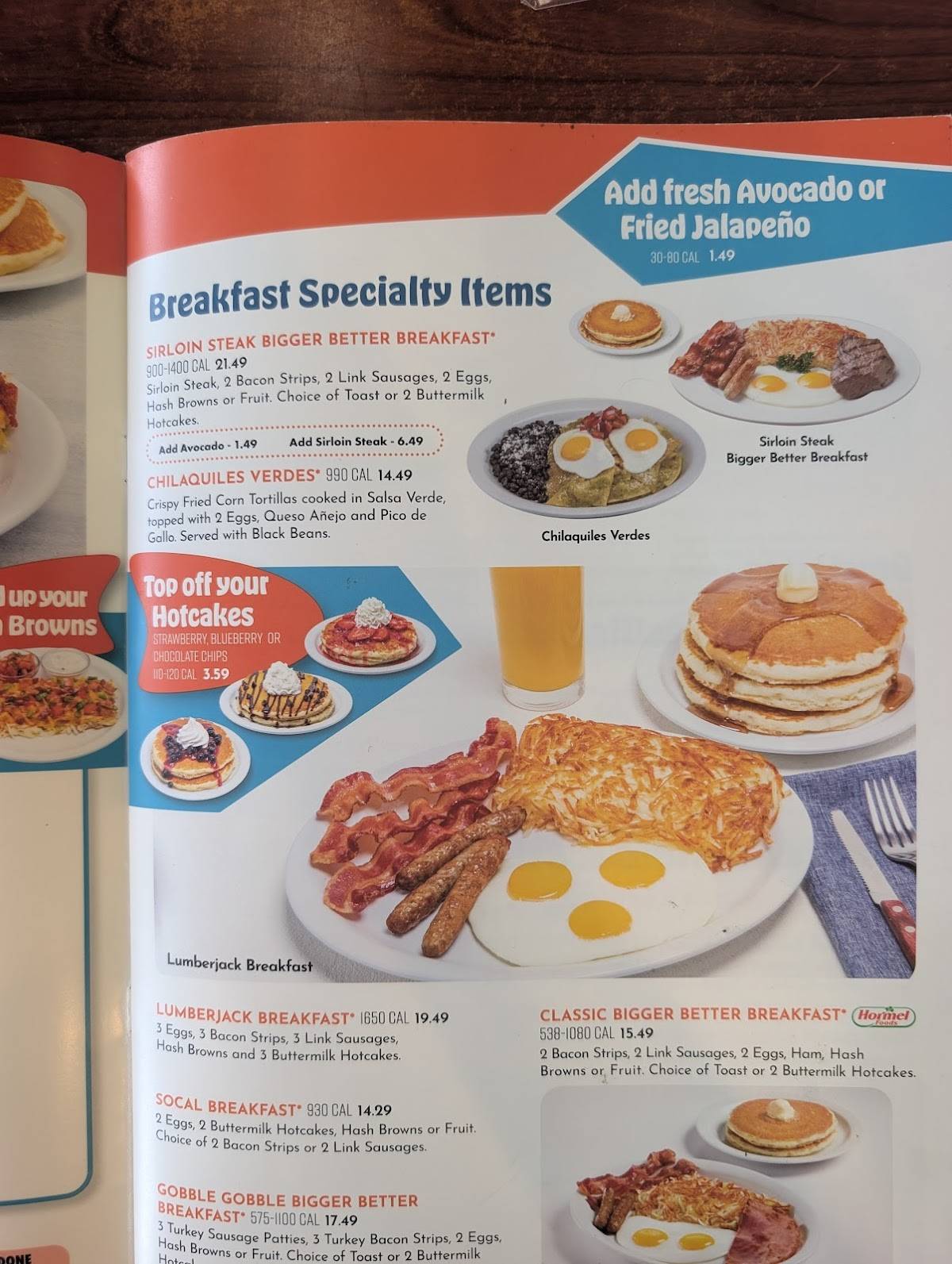 NORMS Restaurant меню