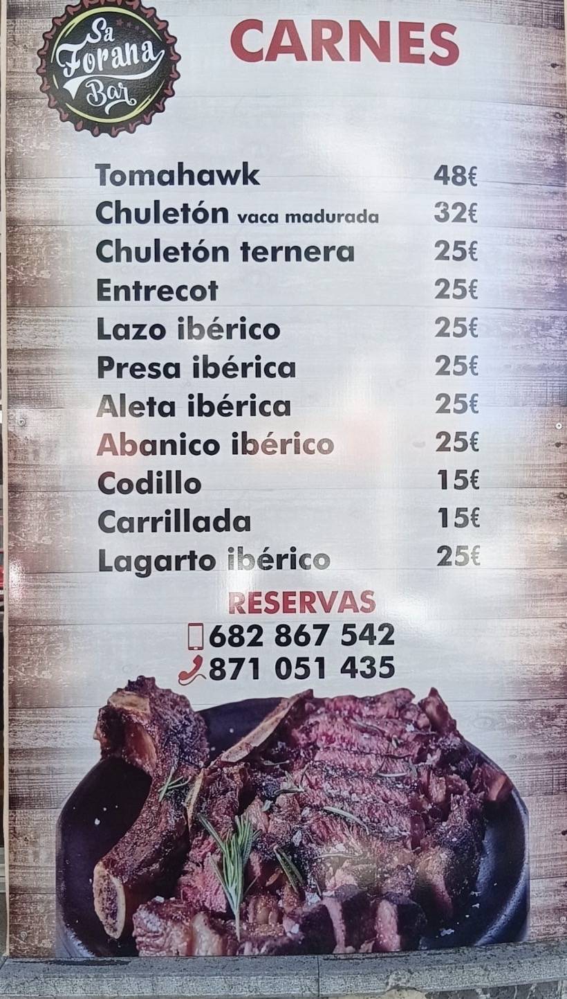 NOU BAR SA FORANA меню
