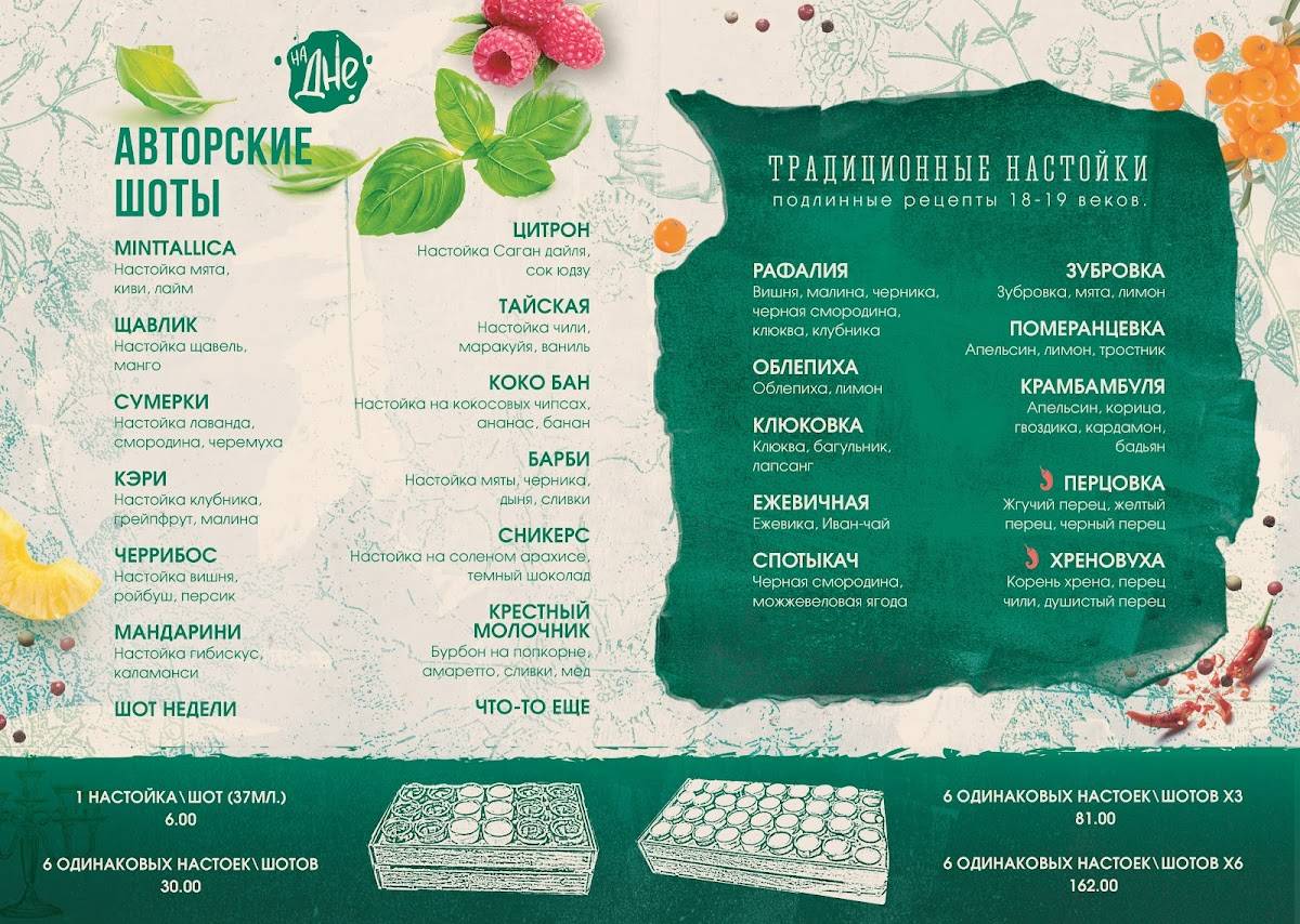 На дне меню
