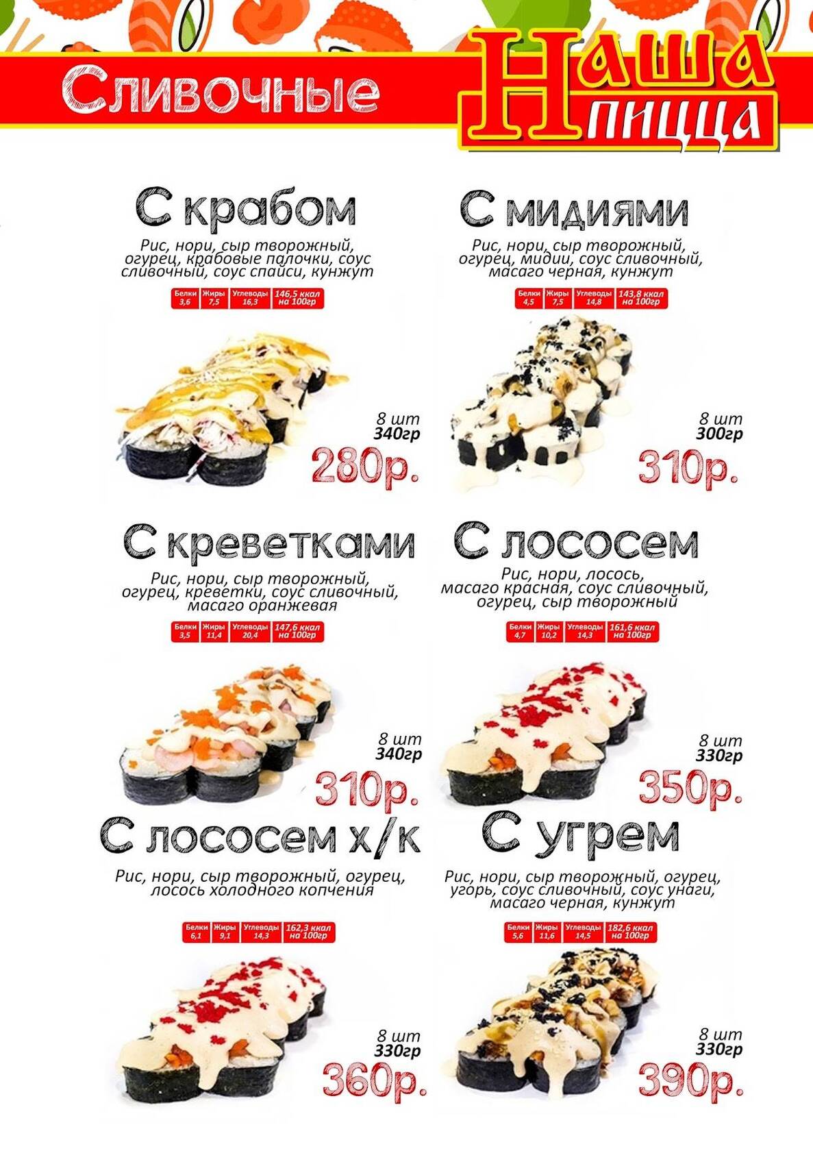 Нпицца. Плавск меню