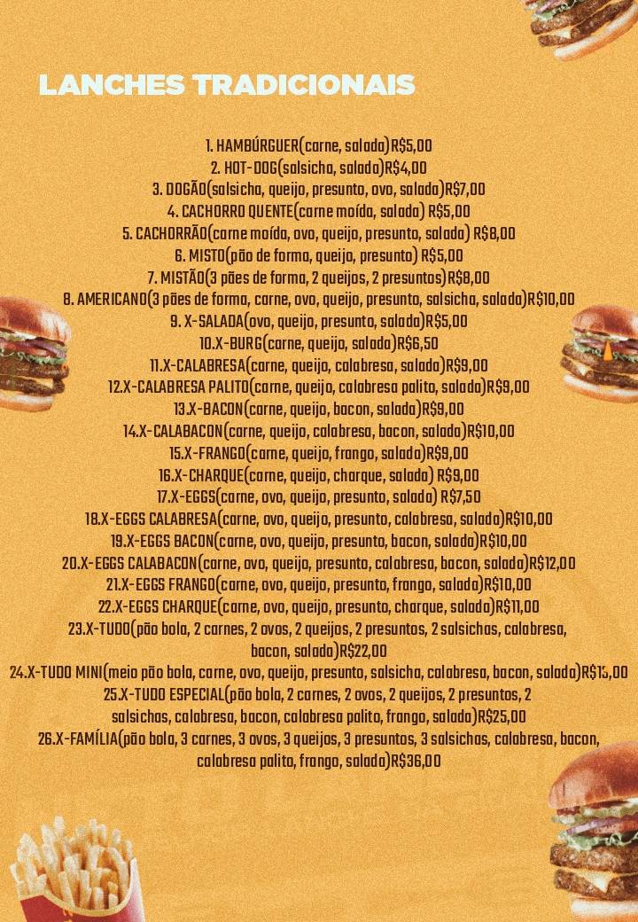 Neto Lanches меню