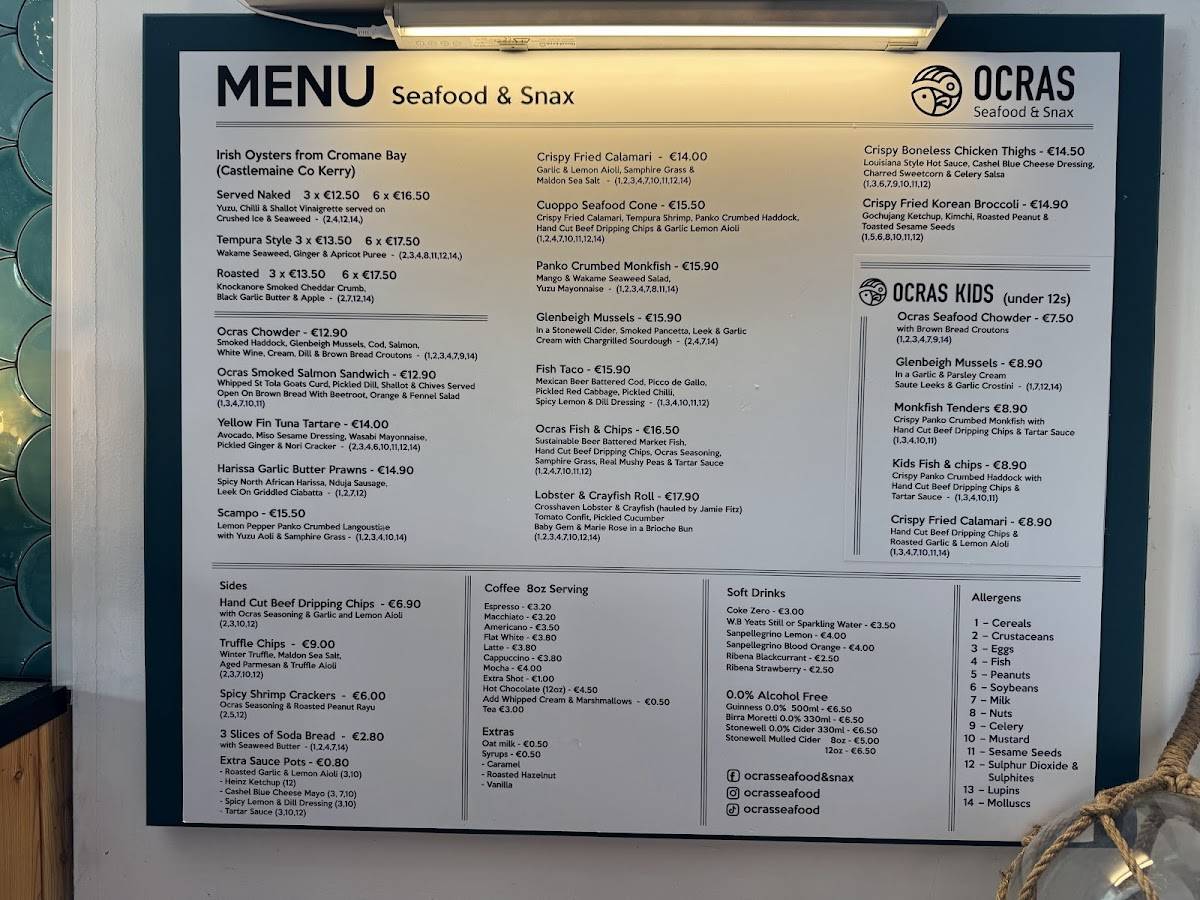 Okras Seafood & Snax меню