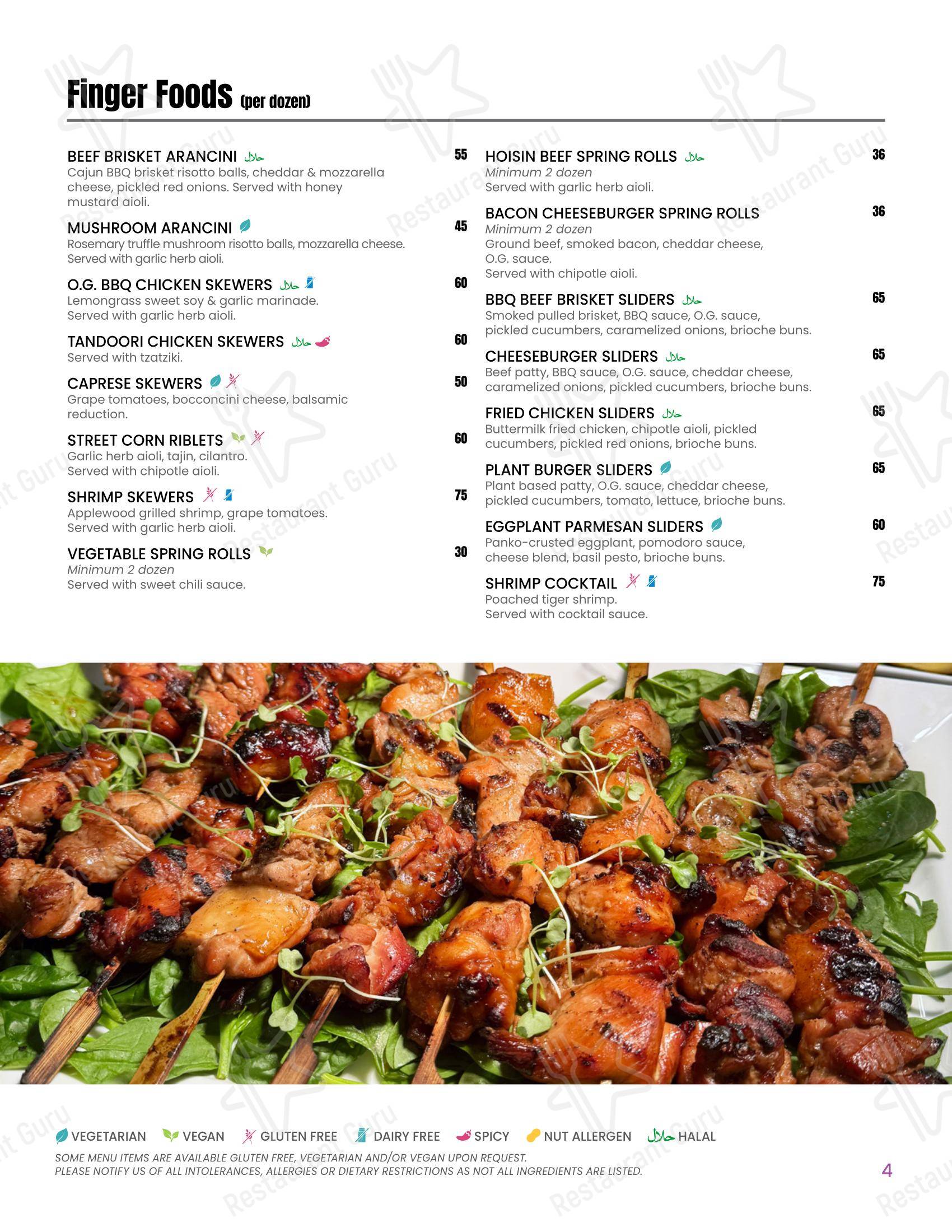 Ночное меню кафе October Gallery Café в Лондоне