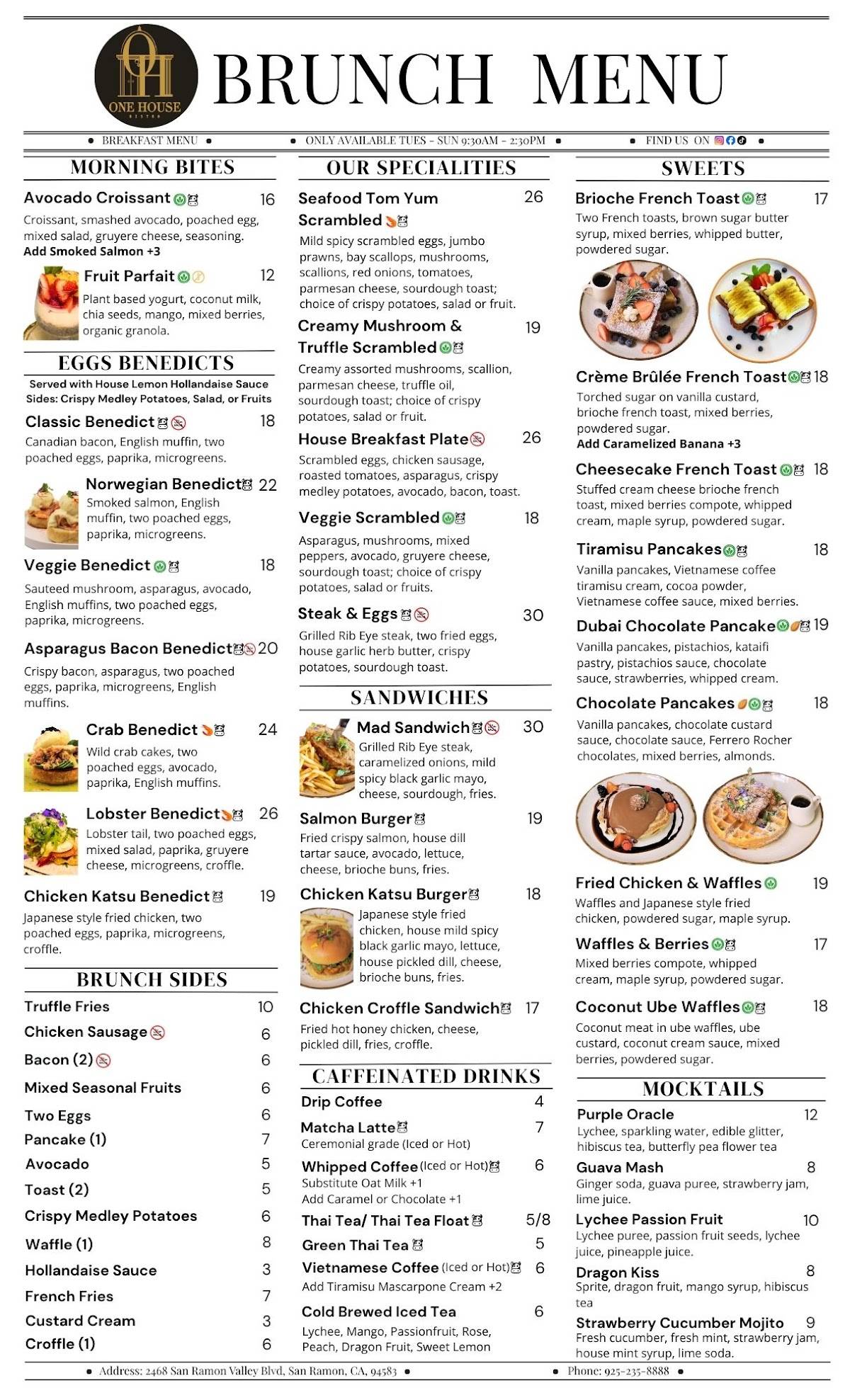 One House Bistro Brunch & Thai меню