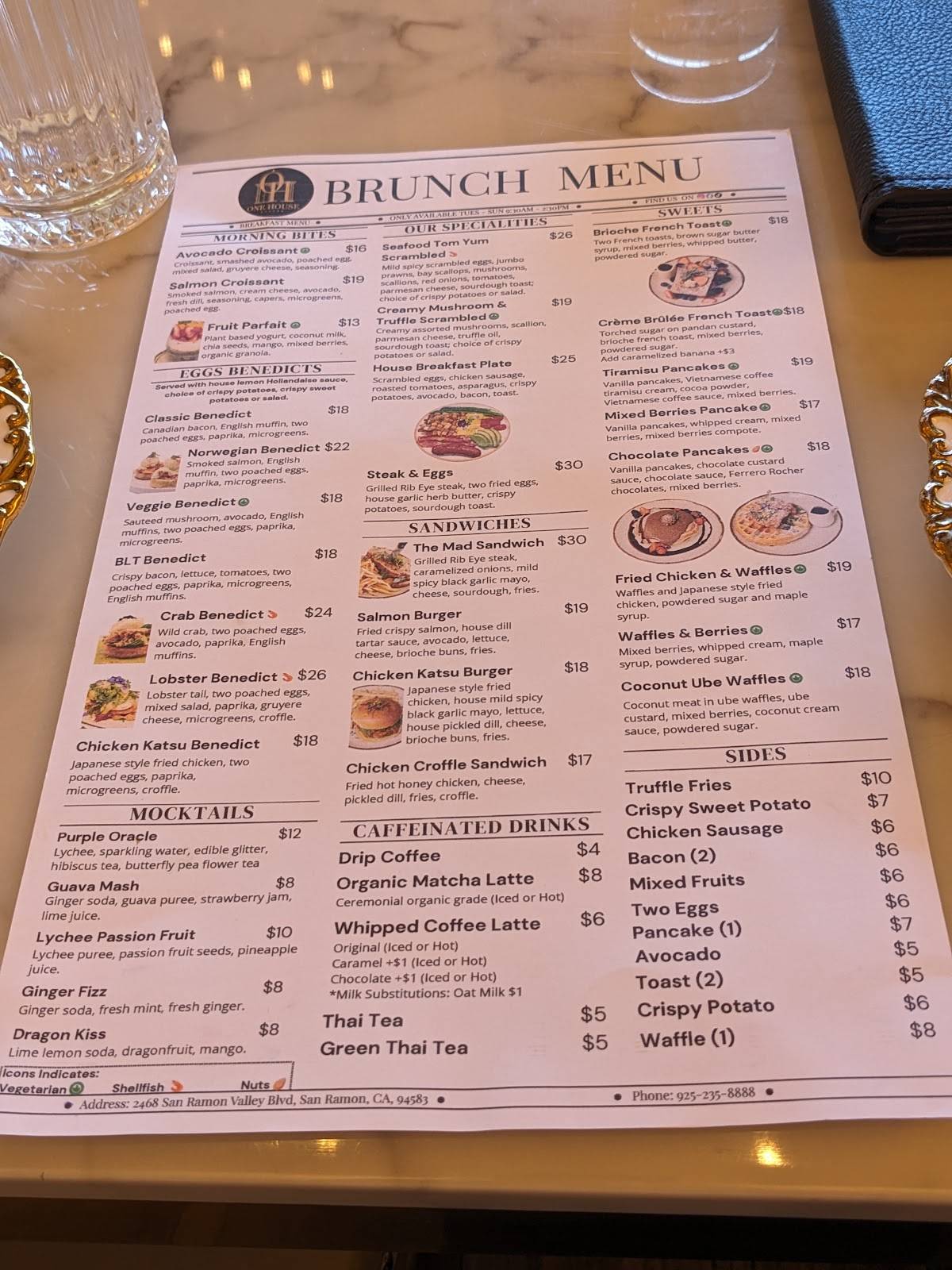 One House Bistro Brunch & Thai меню