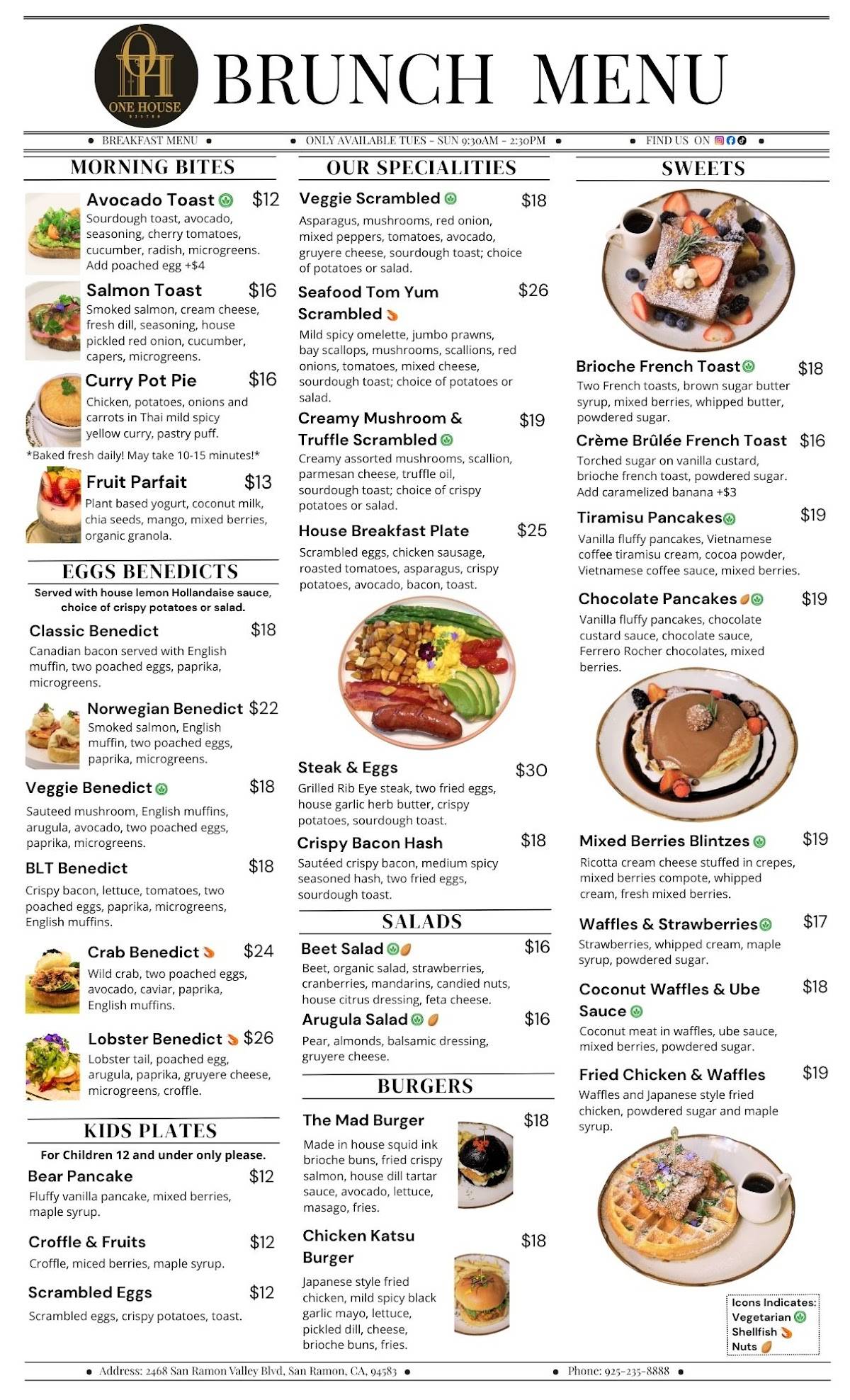 One House Bistro Brunch & Thai меню