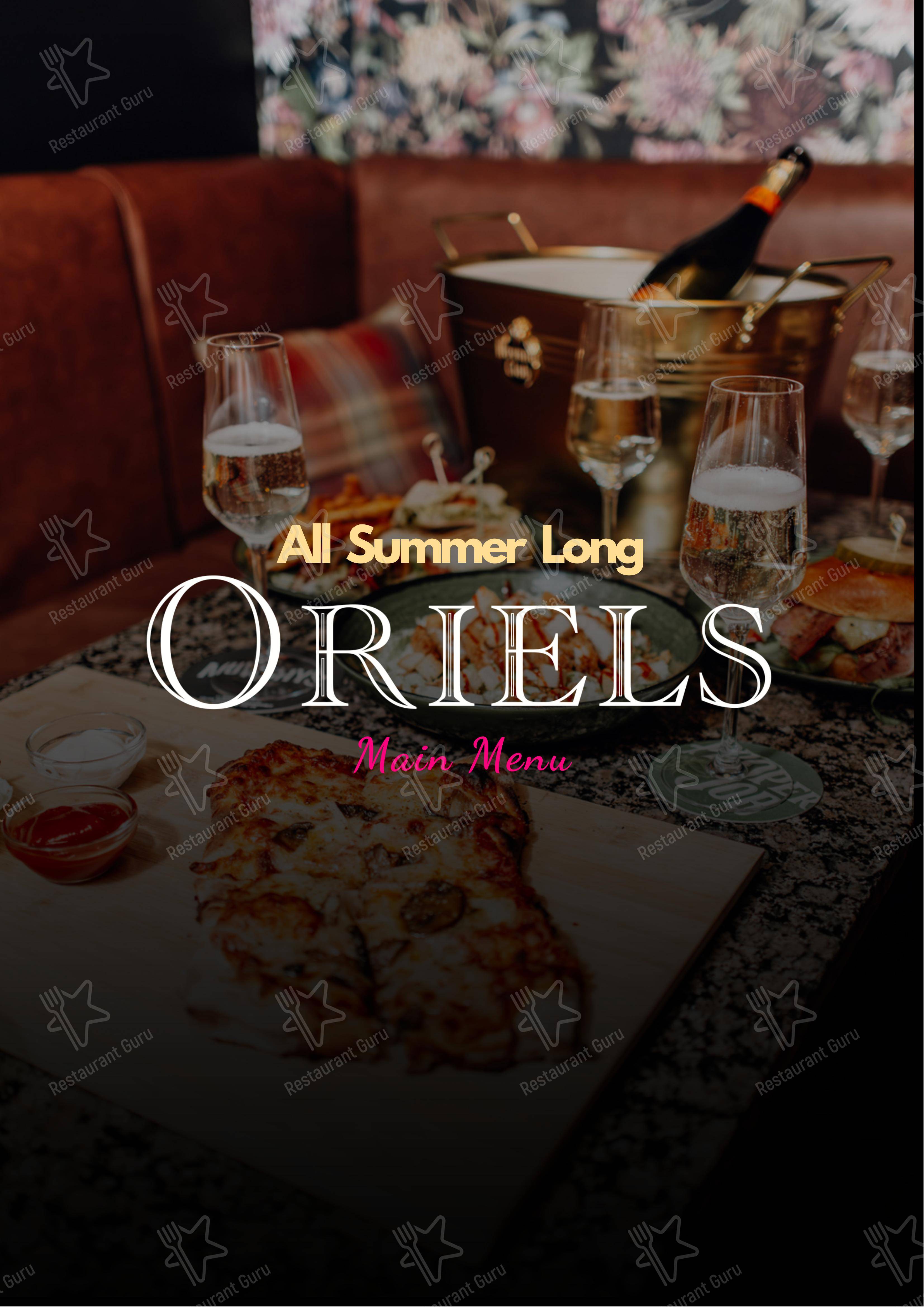 Oriels Exeter в Эксетере - Меню