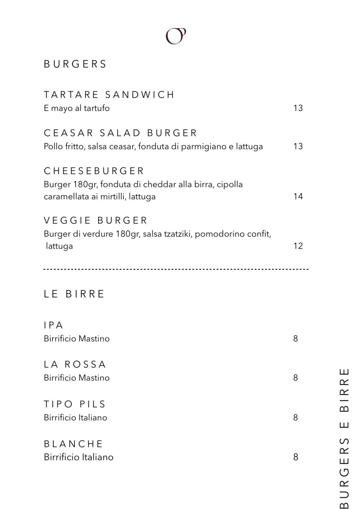 Orme - Osteria Conviviale меню