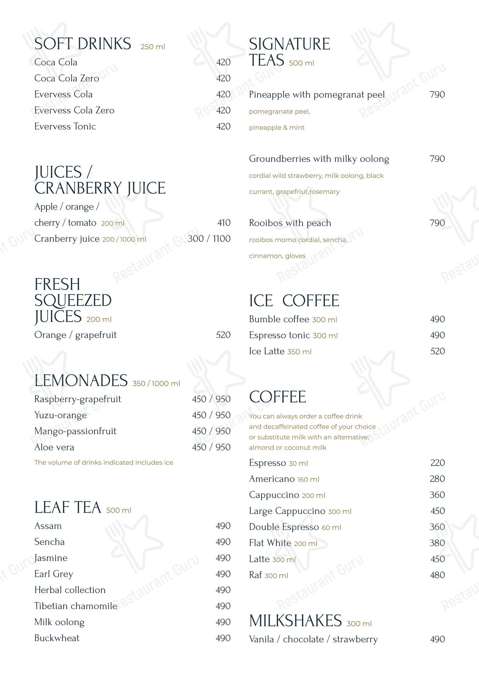 Оттепель в Москве - Wine Menu