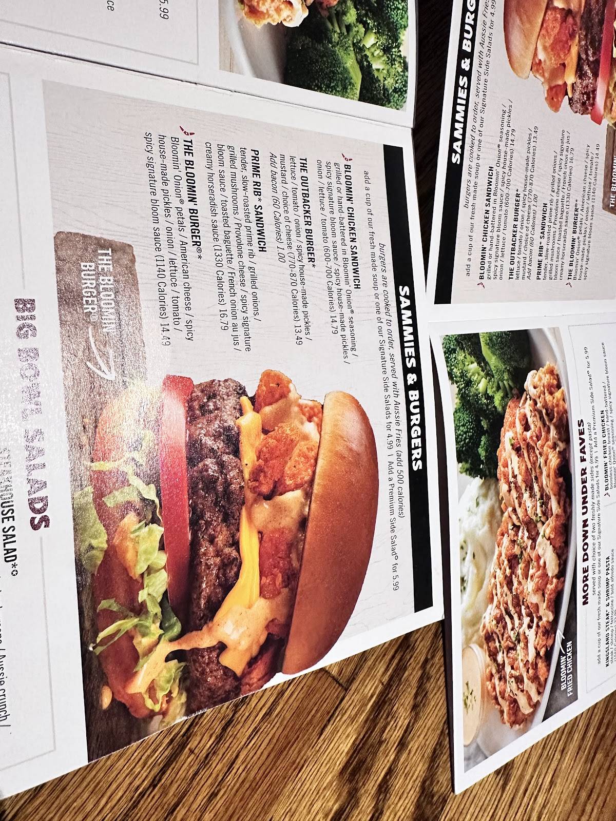 Outback Steakhouse меню