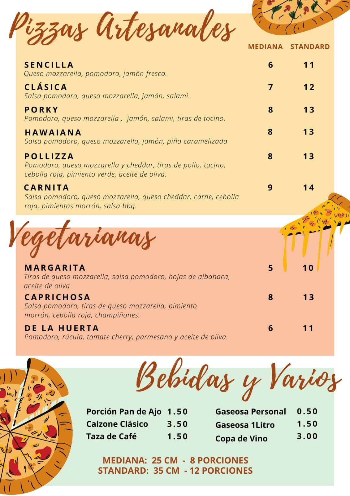 PIZZATA меню