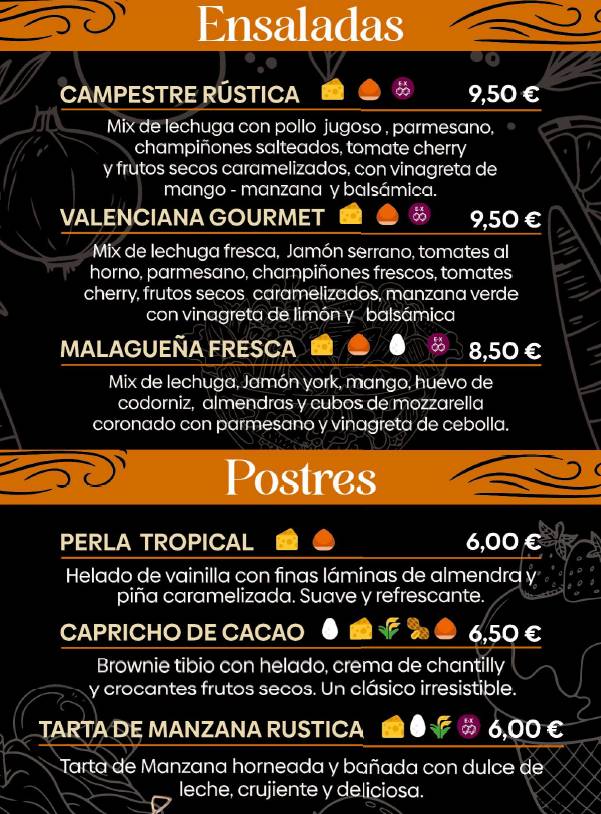 PIZZERÍA LA RÚSTICA меню