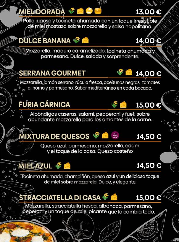 PIZZERÍA LA RÚSTICA меню