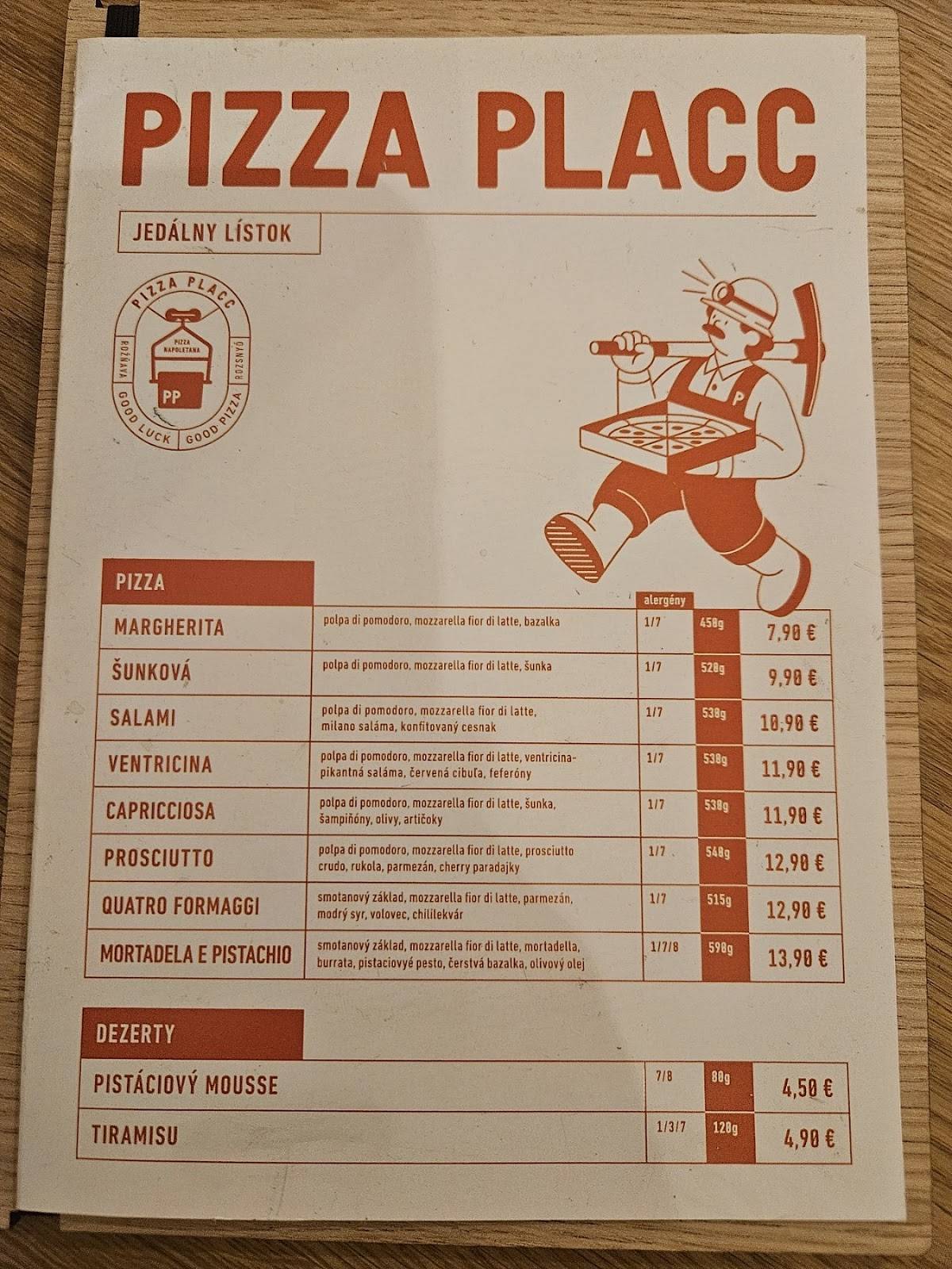 PLACC Pizza меню