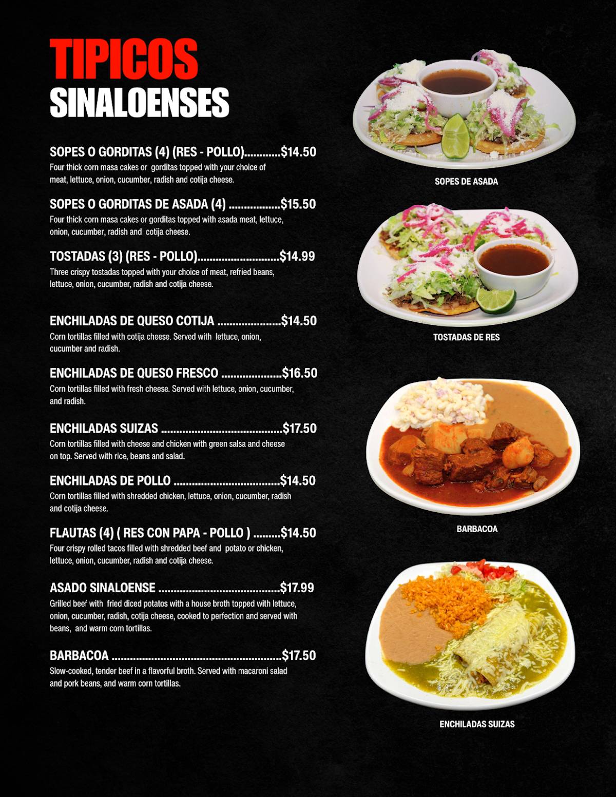 Panchi’s Restaurant меню
