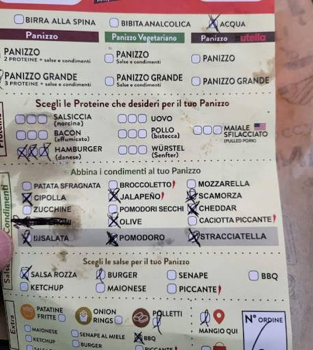 Panizzo Tuscolano меню