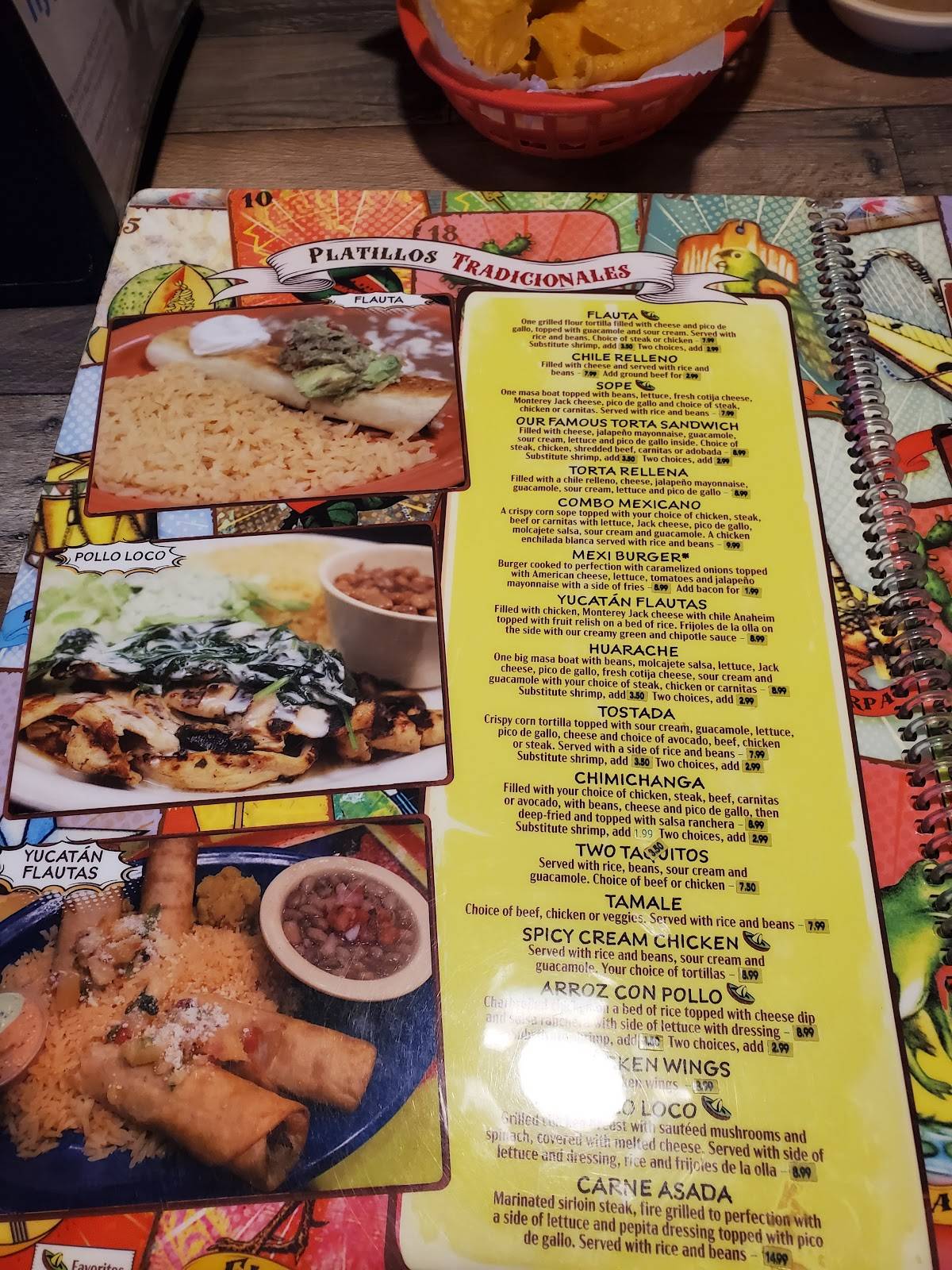 Papa's and Beer, Simpsonville меню
