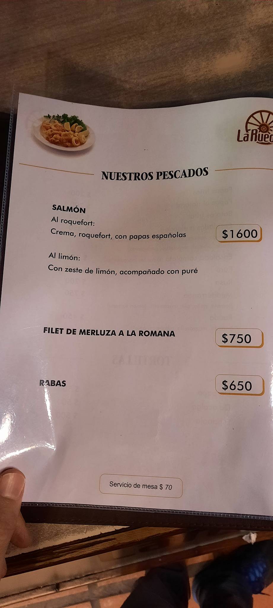 Parrilla La Rueda меню