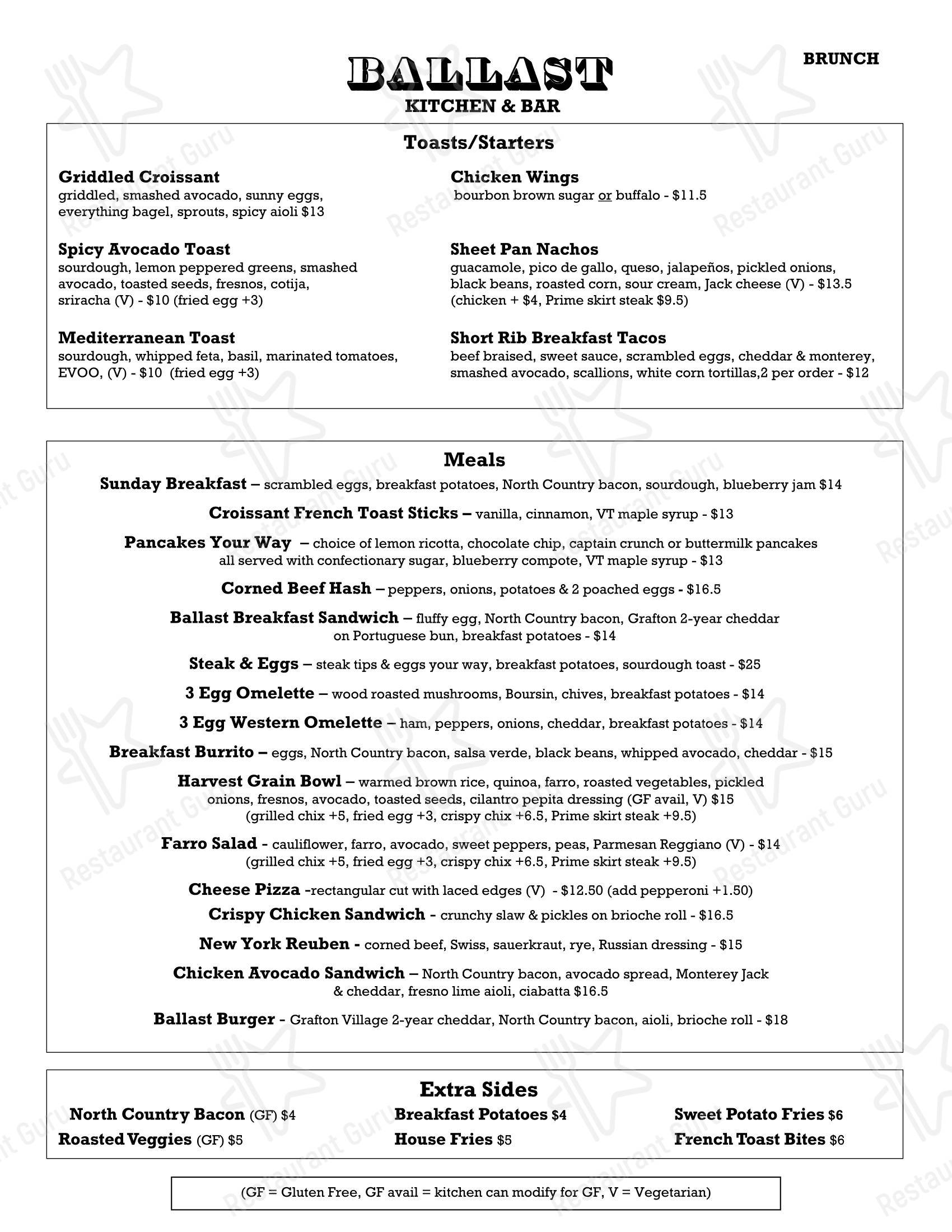 Основное меню пиццерии Pasta Caffé