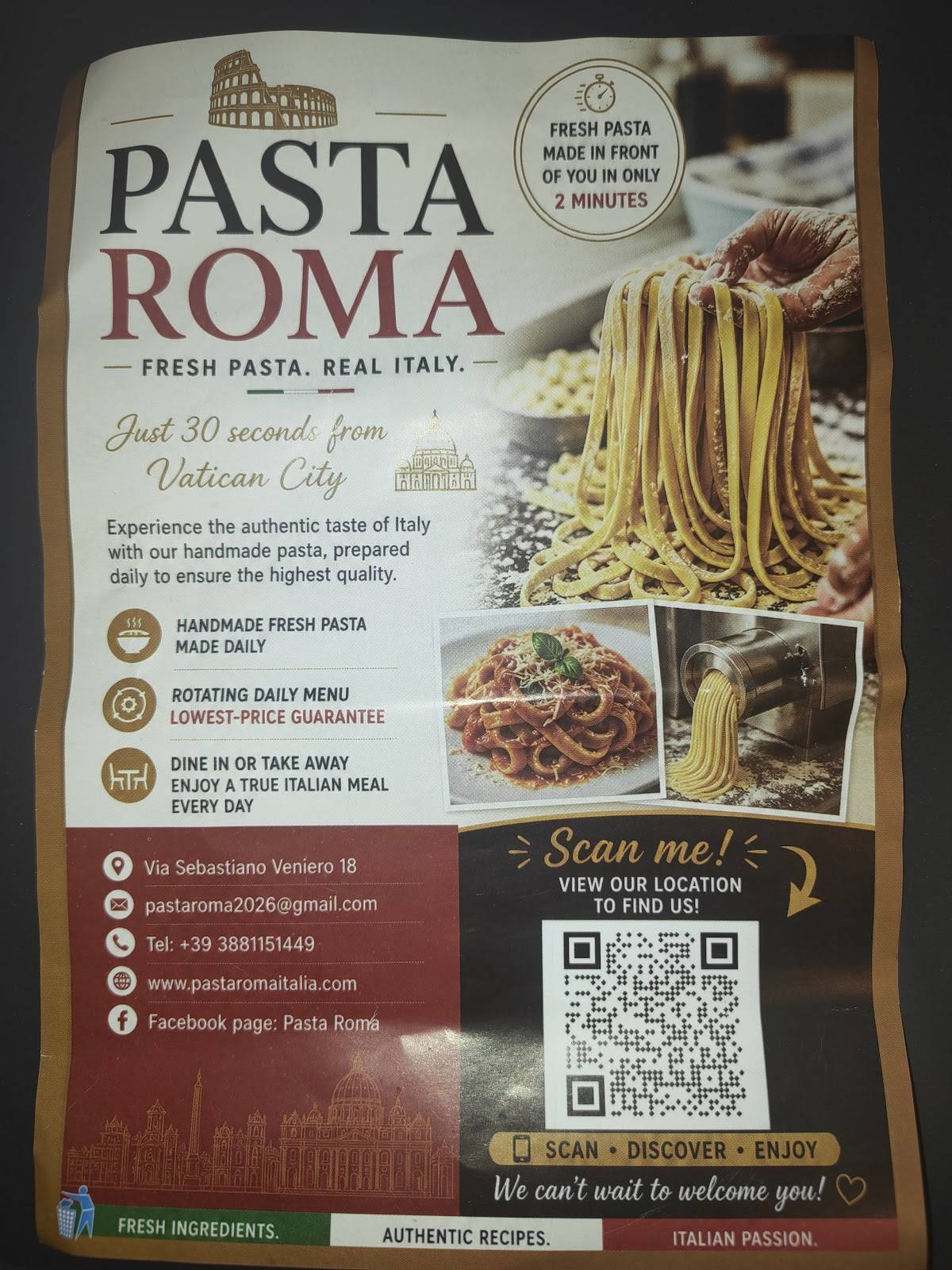 Pasta Roma & pizza меню
