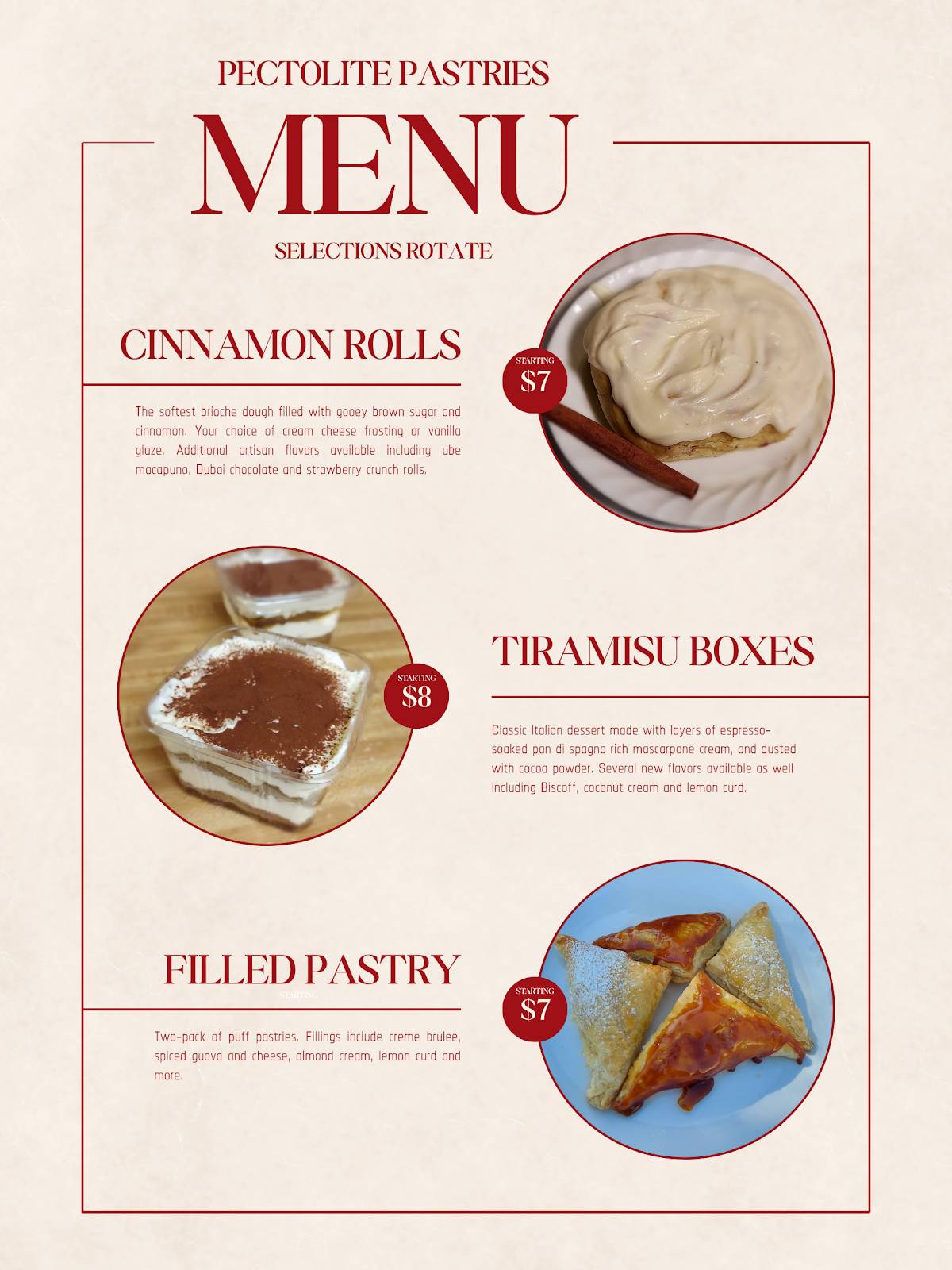 Pectolite Pastries меню