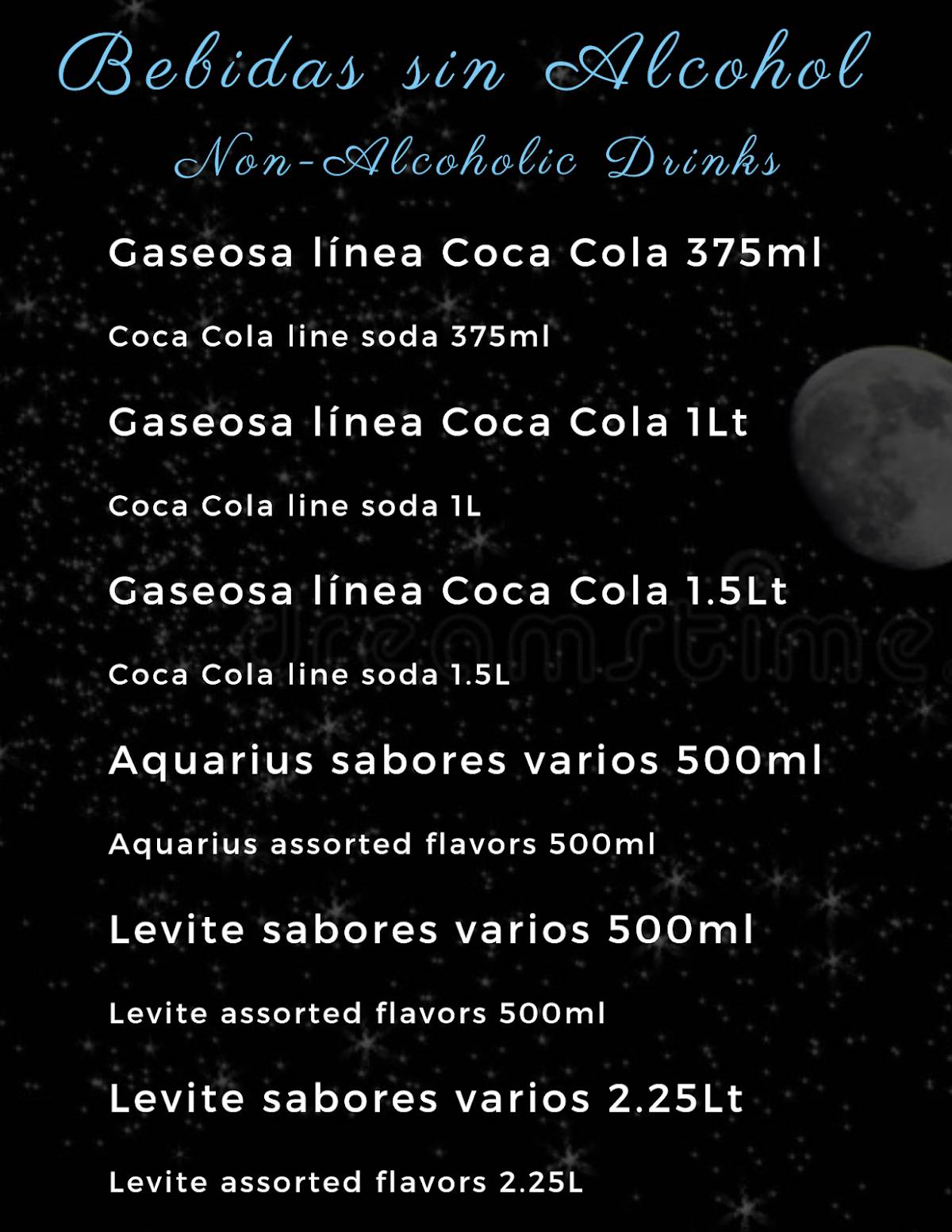 Peña La Noche Contigo меню