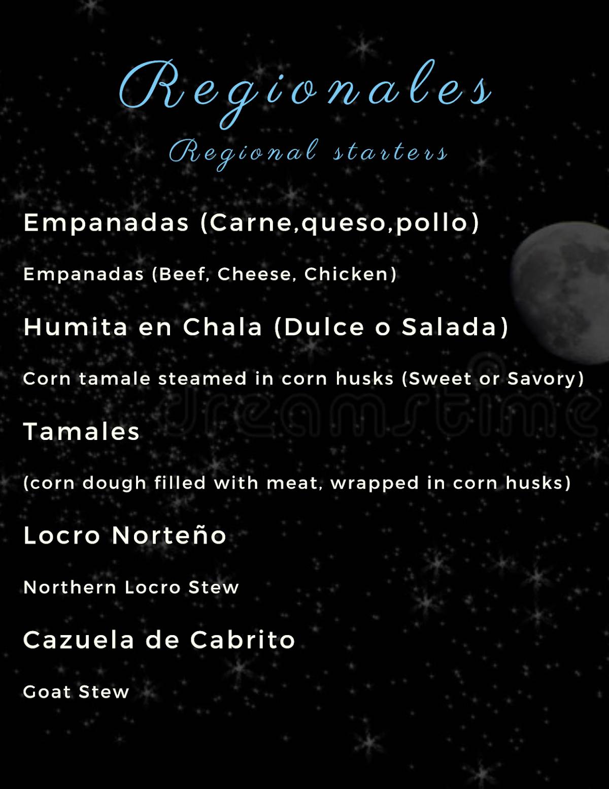 Peña La Noche Contigo меню