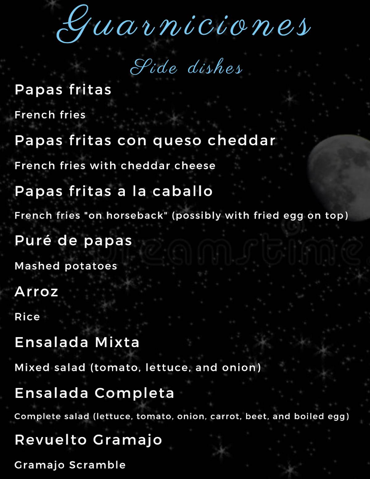 Peña La Noche Contigo меню