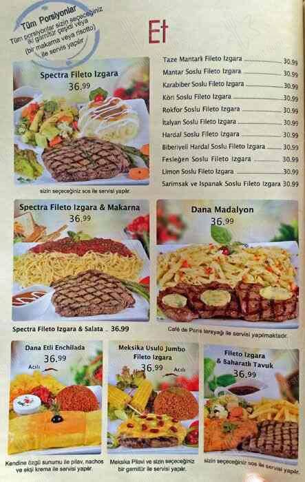 Supper Club, Kuruçeşme меню