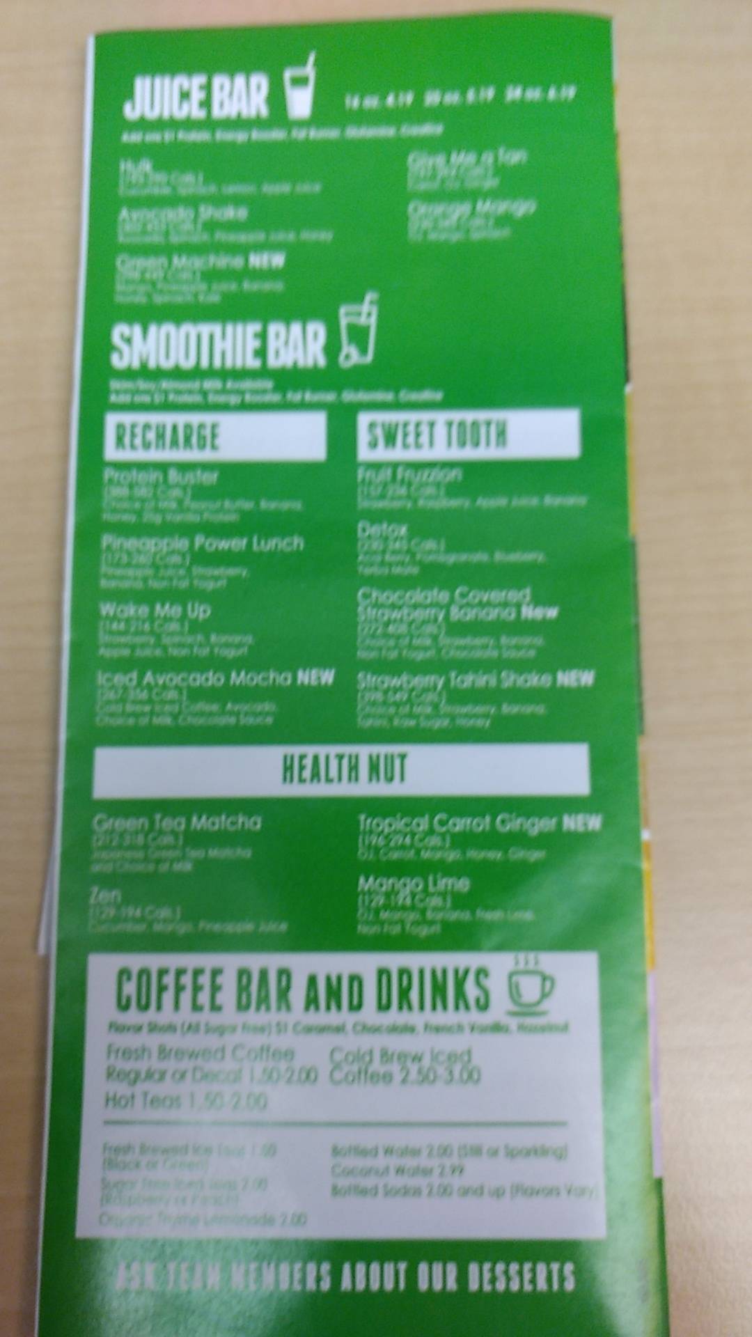 FUEL Healthy Kitchen (Center City) меню