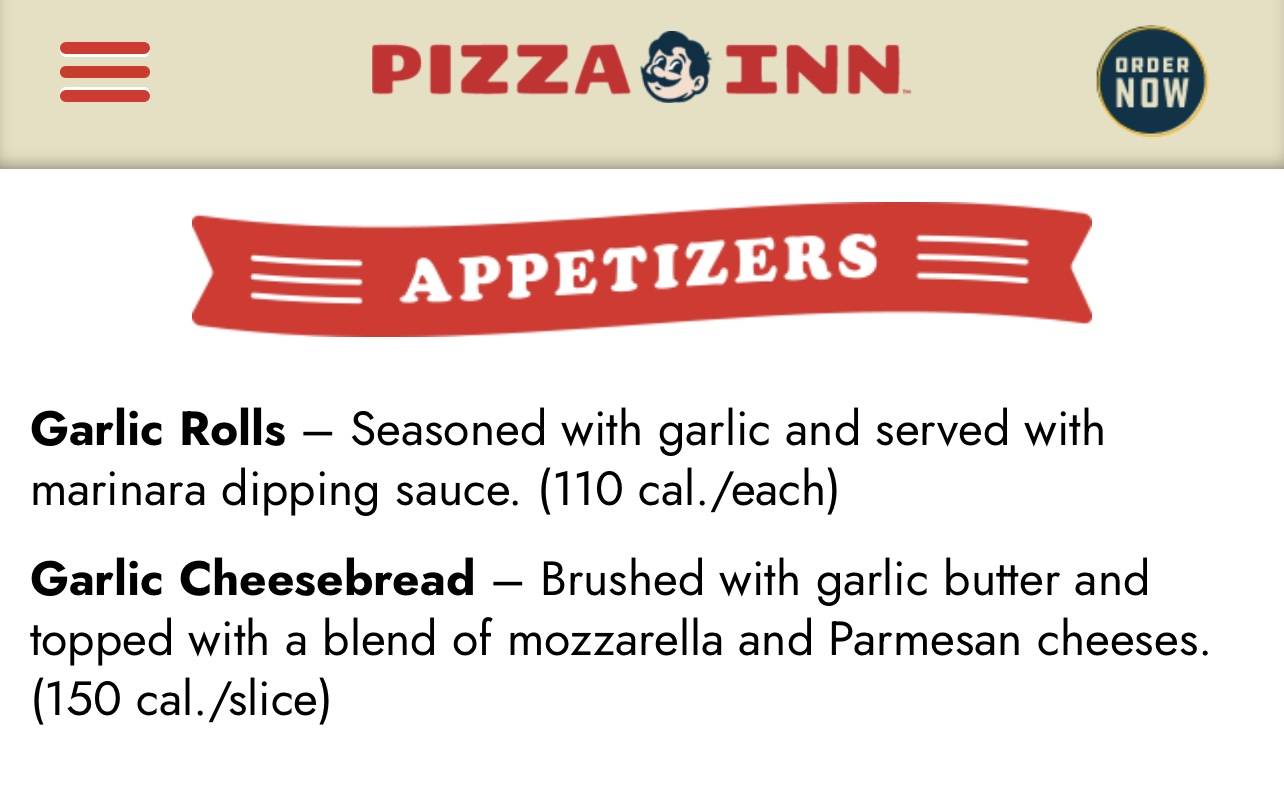 Pizza Inn меню
