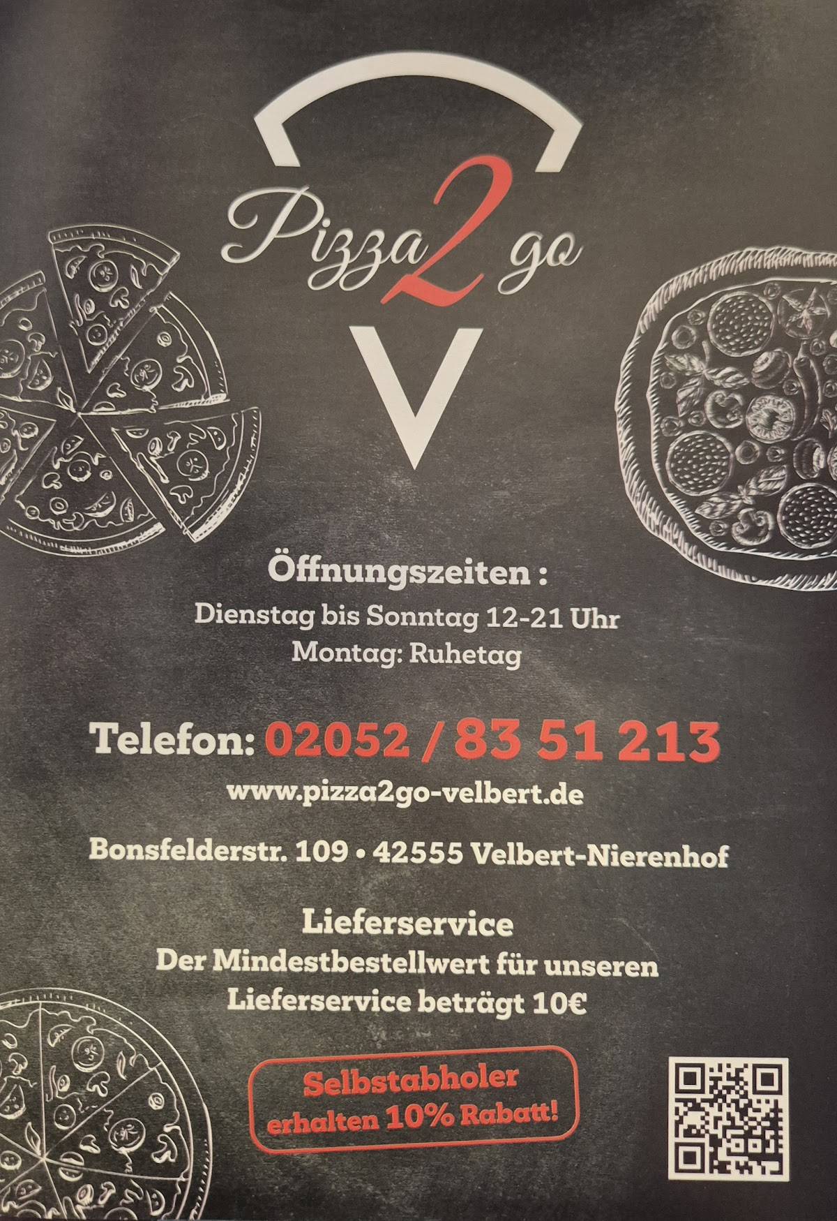 Pizza2go меню