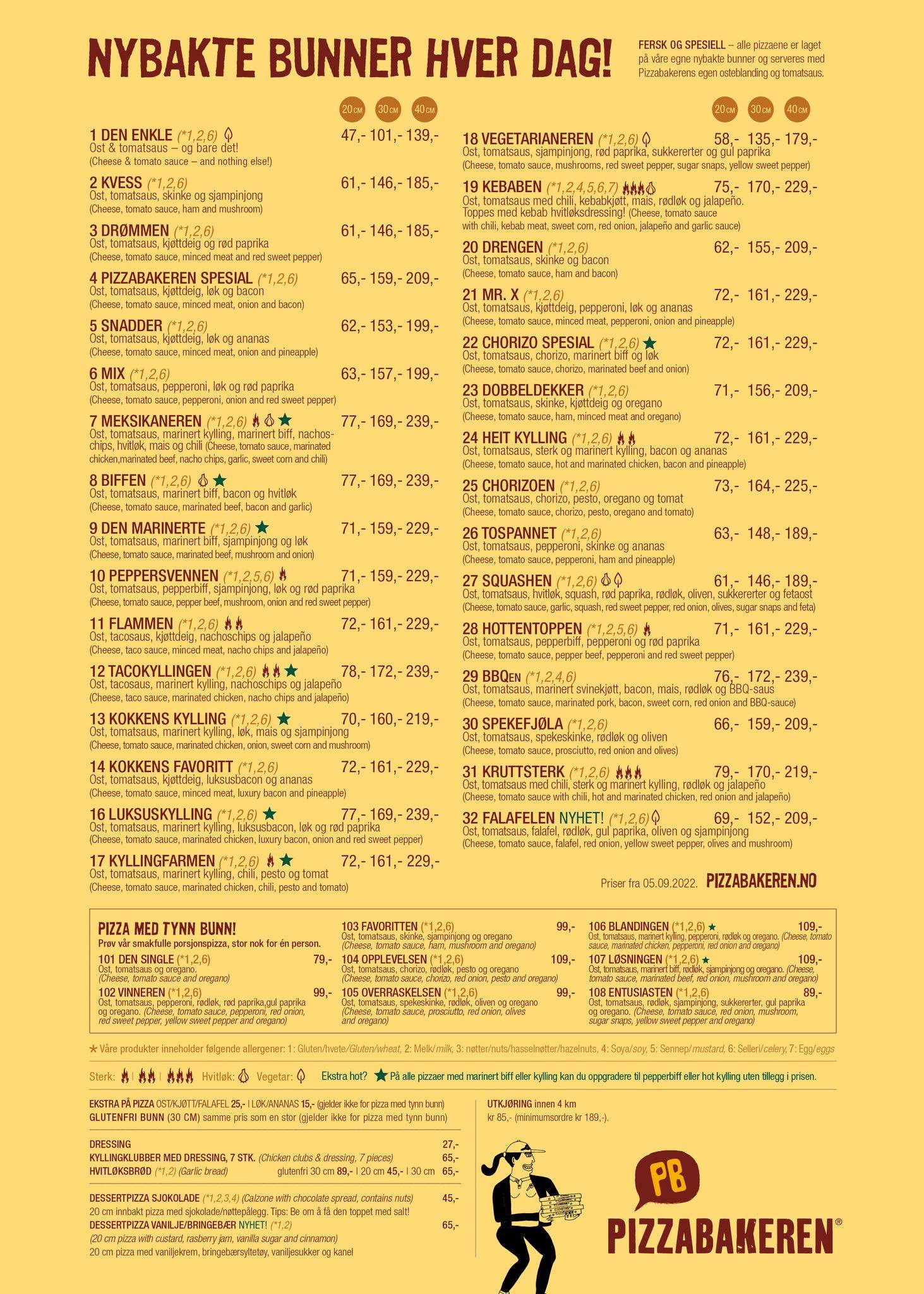 Pizzabakeren Raufoss меню