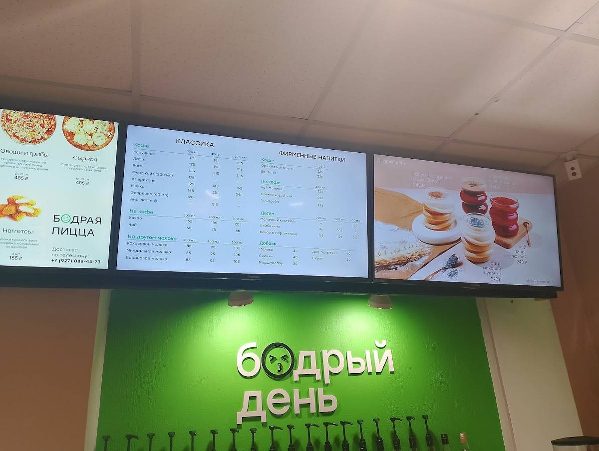 Бодрый день меню