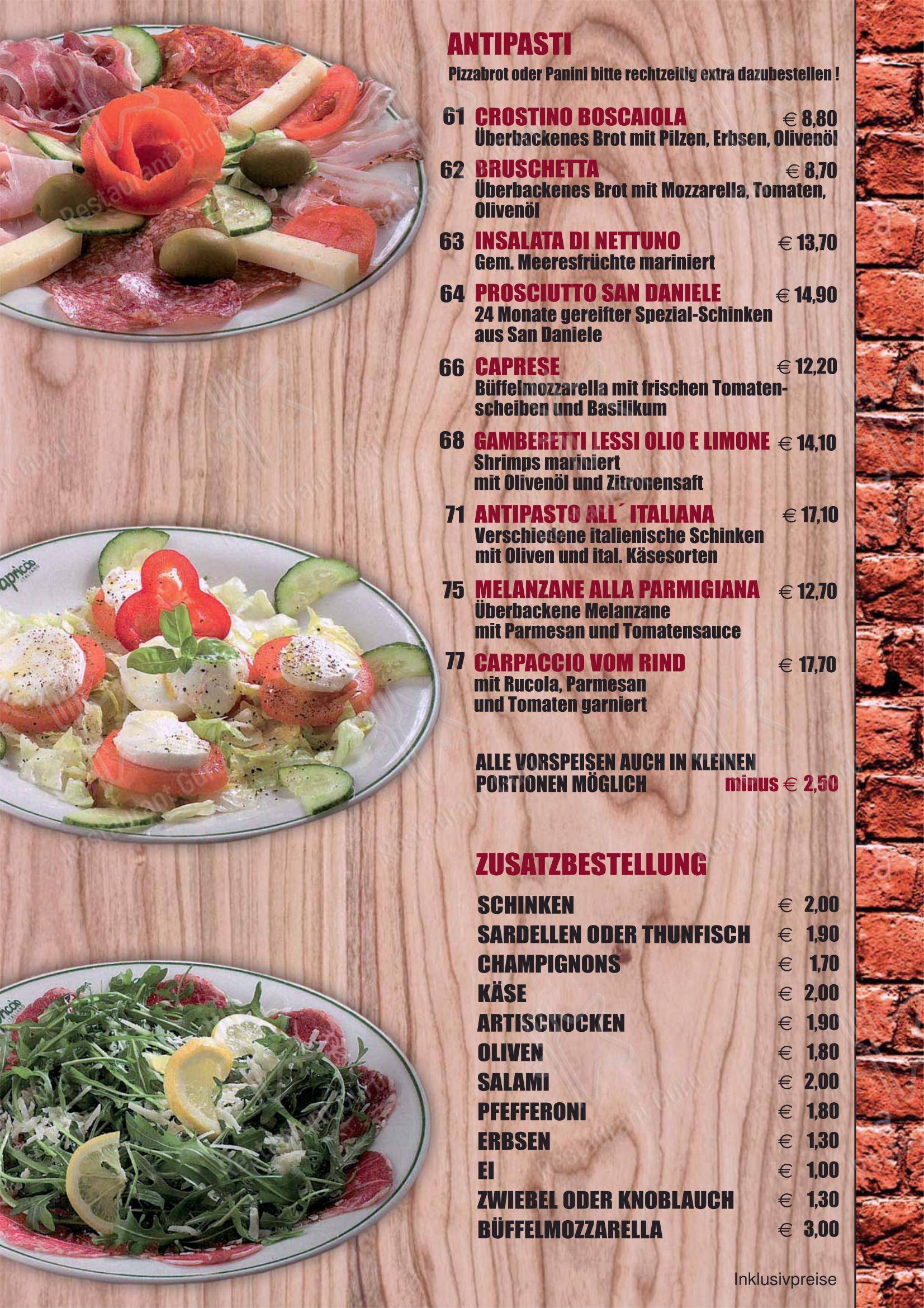 Pizzeria Caputo в Фёлькермаркте - Меню напитков