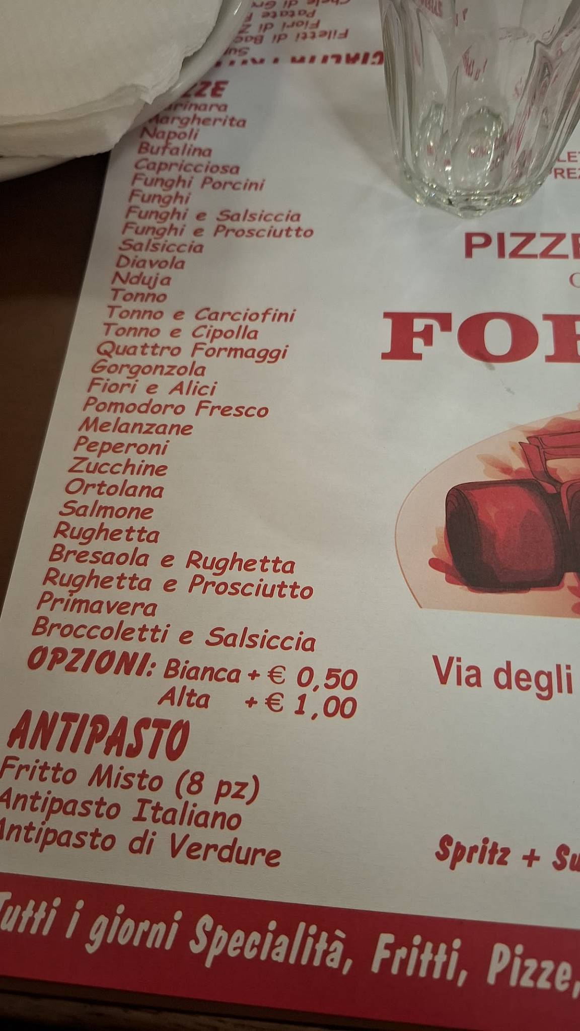 Pizzeria Formula 1 меню