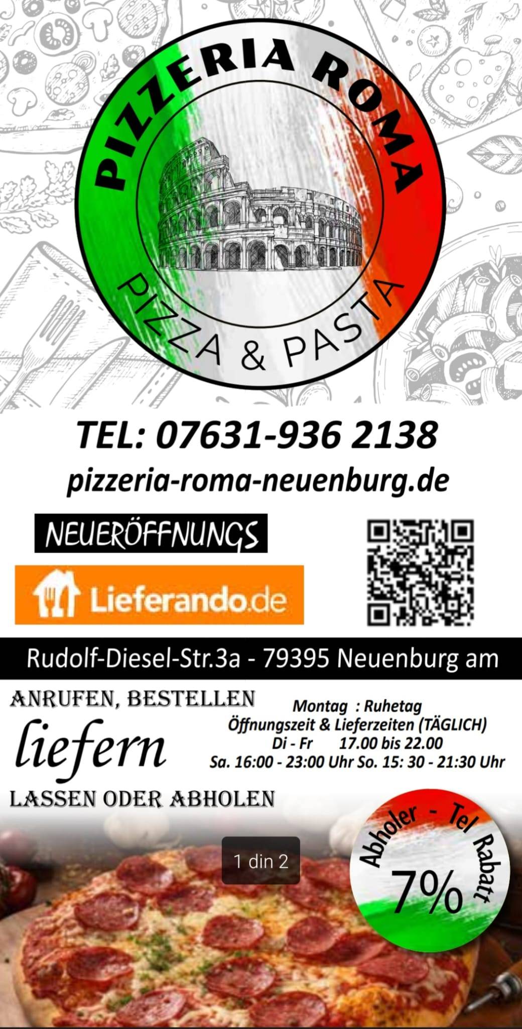 Pizzeria Roma меню