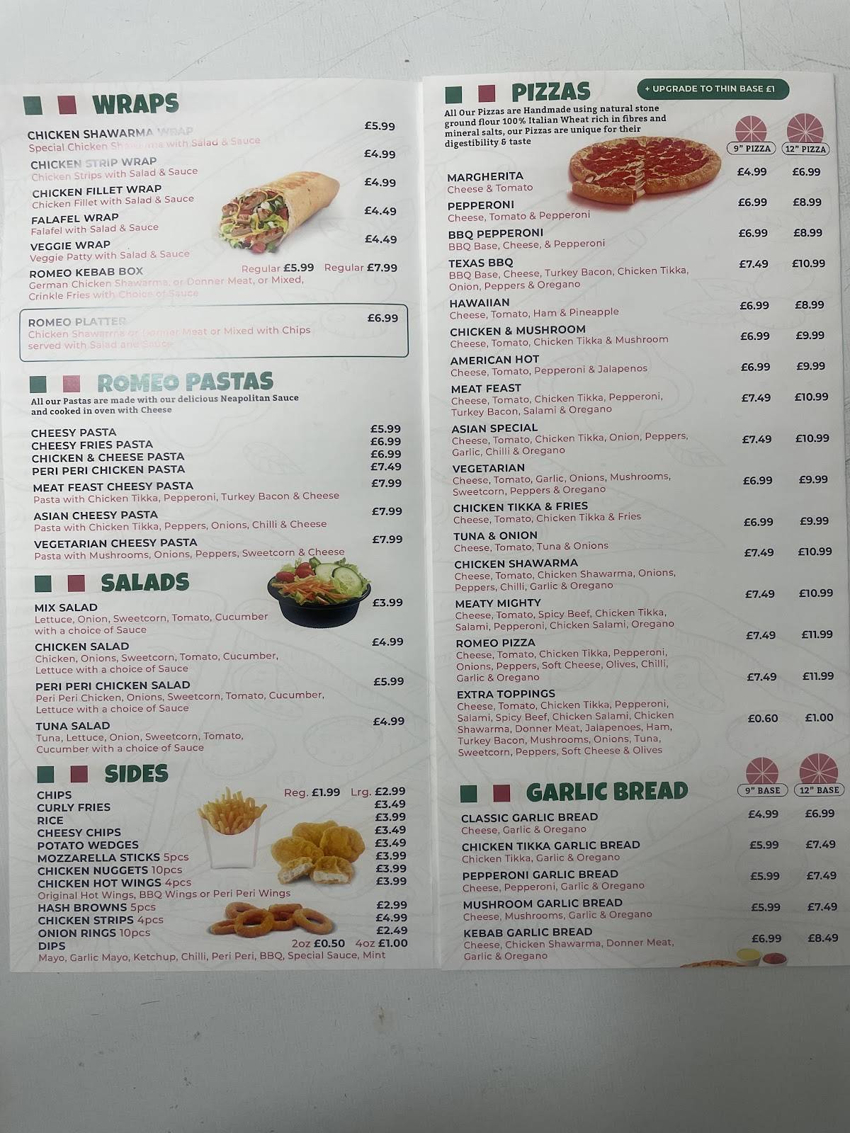 Pizzeria Romeo меню