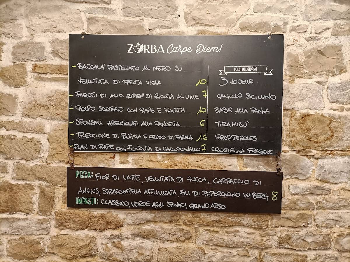 Zorba меню