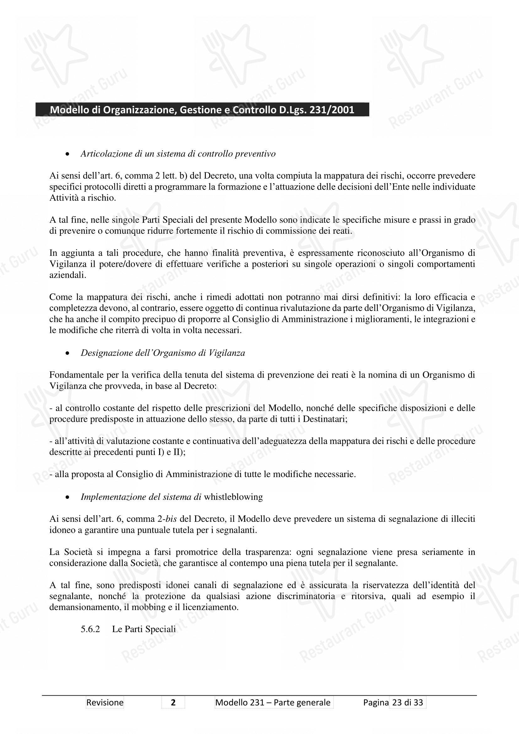 Основное меню ресторана Pizzium - Rimini
