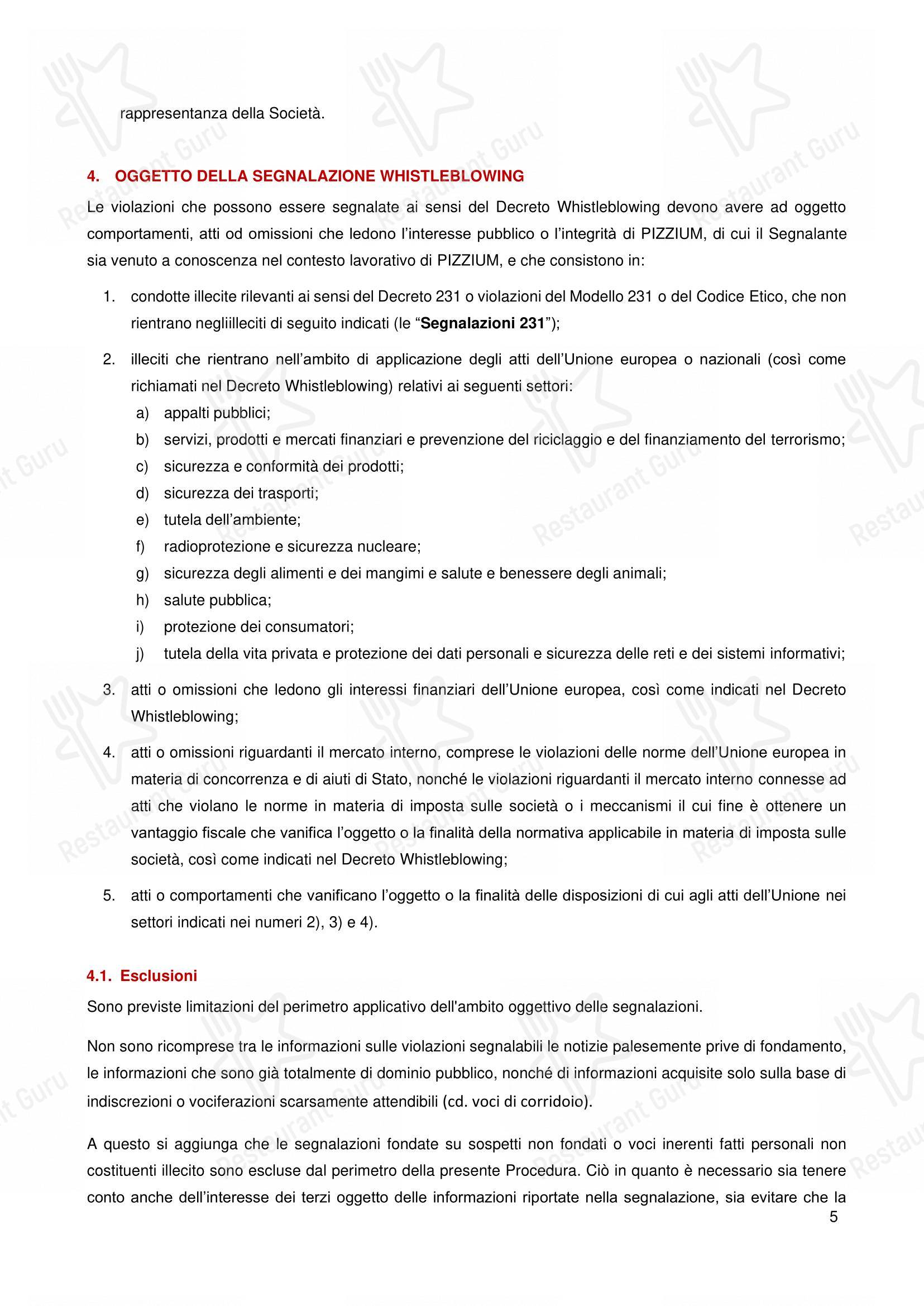 Pizzium - Rimini в Римини - Меню напитков