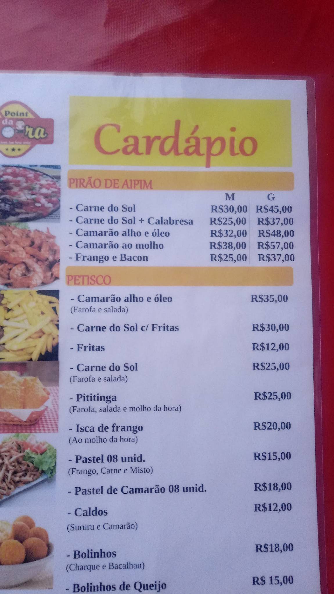 Point da Hora Camaçari меню