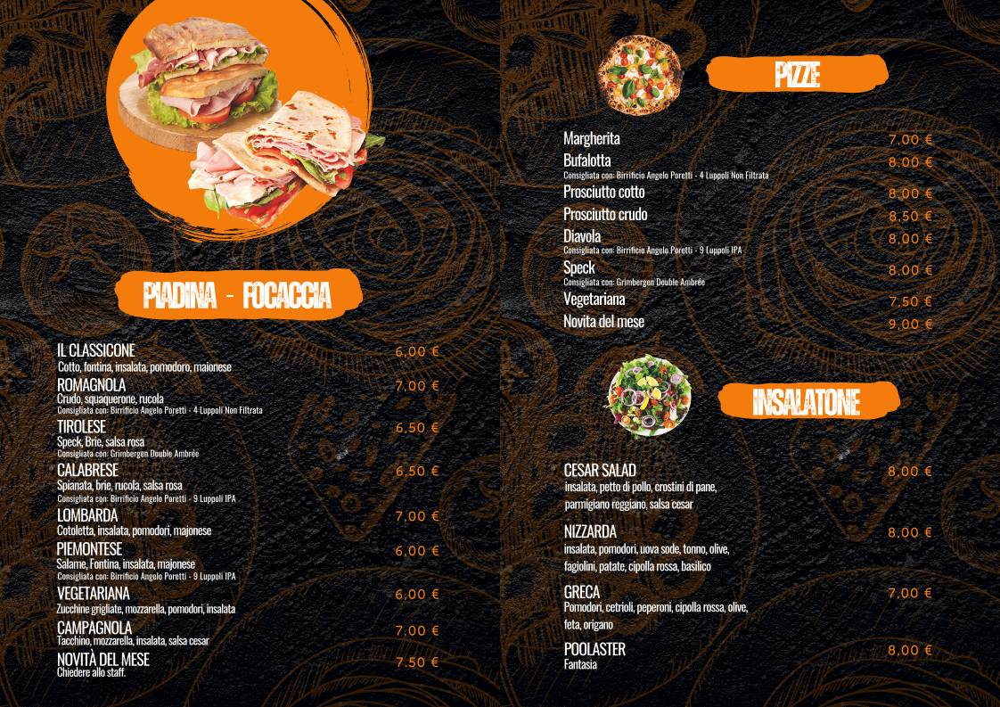 Poolaster Pub-Osteria меню