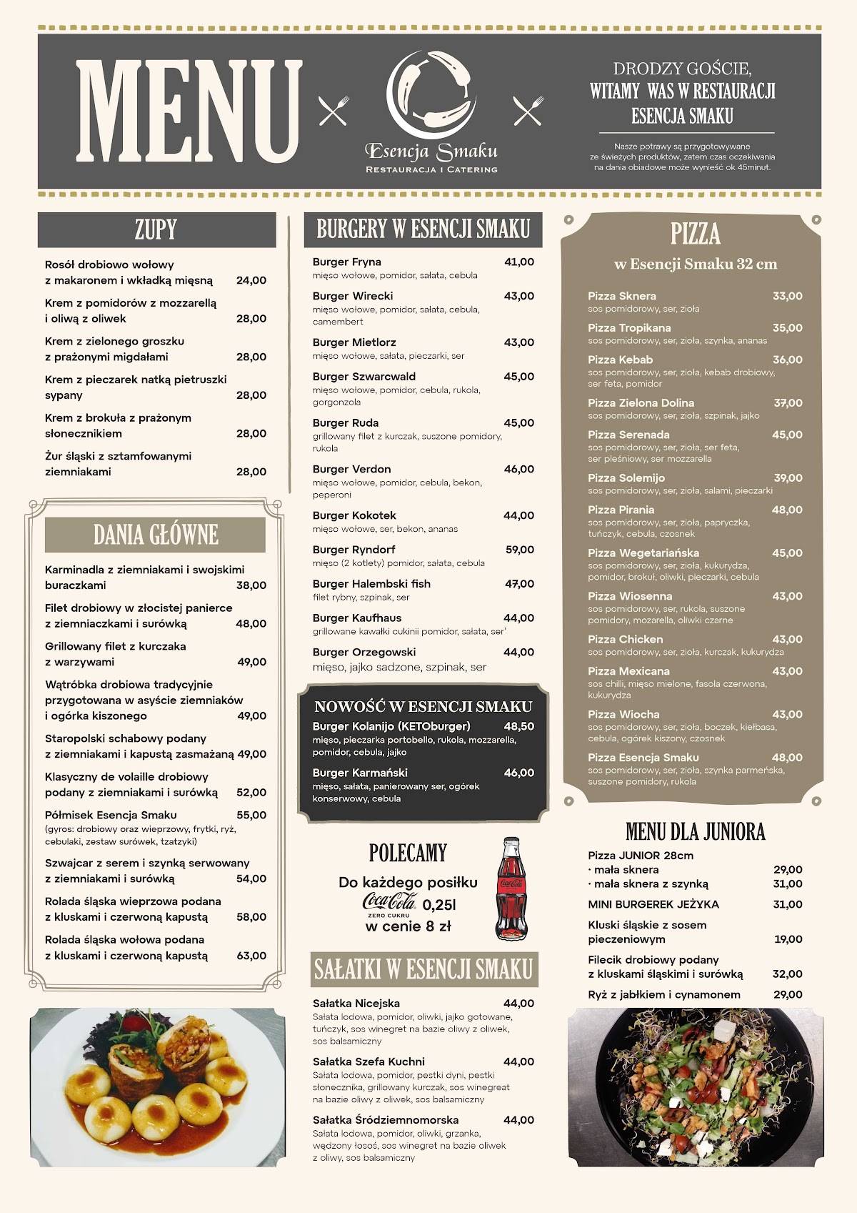 Pub „Esencja Smaku” меню