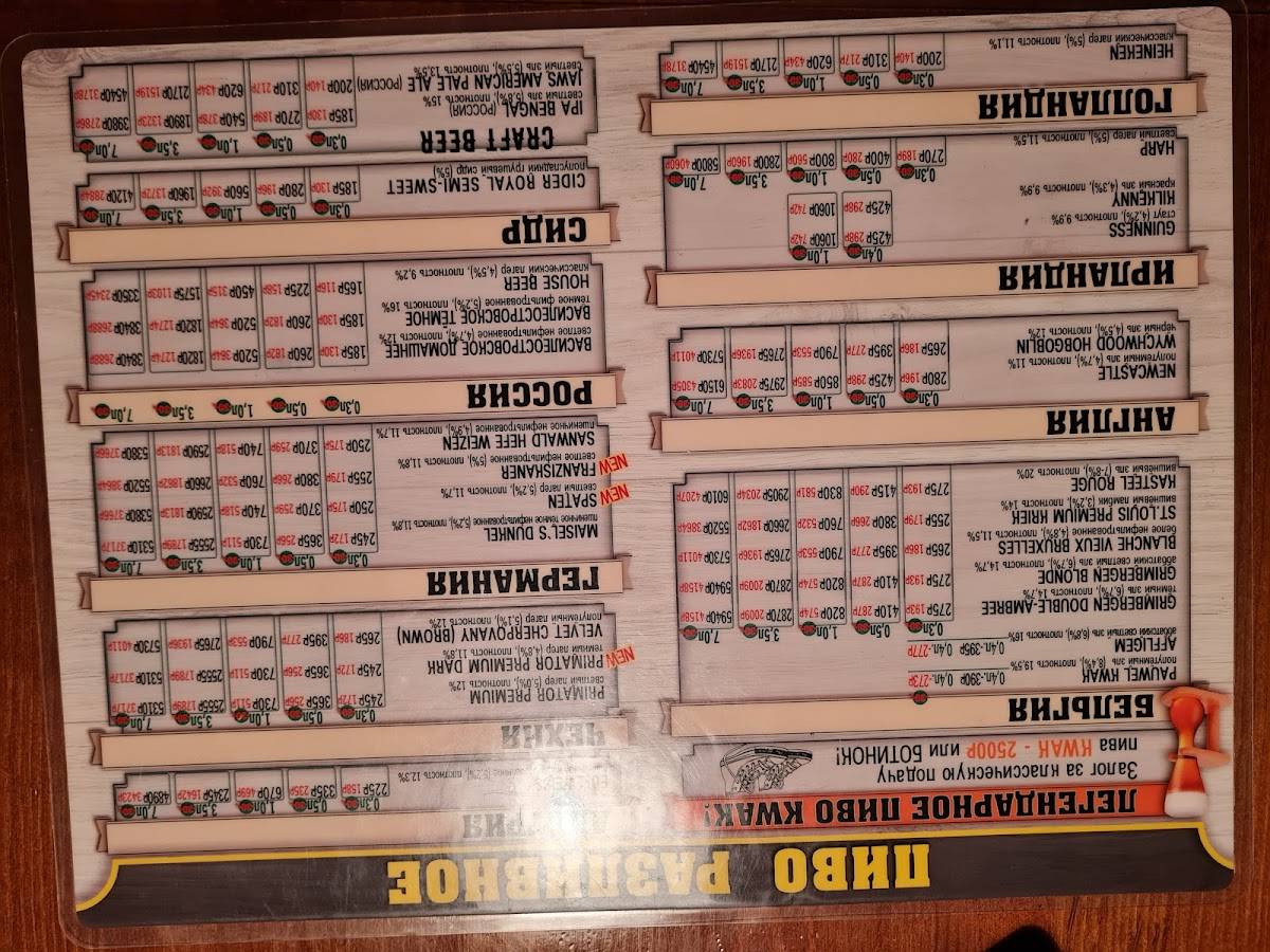 Beer House меню
