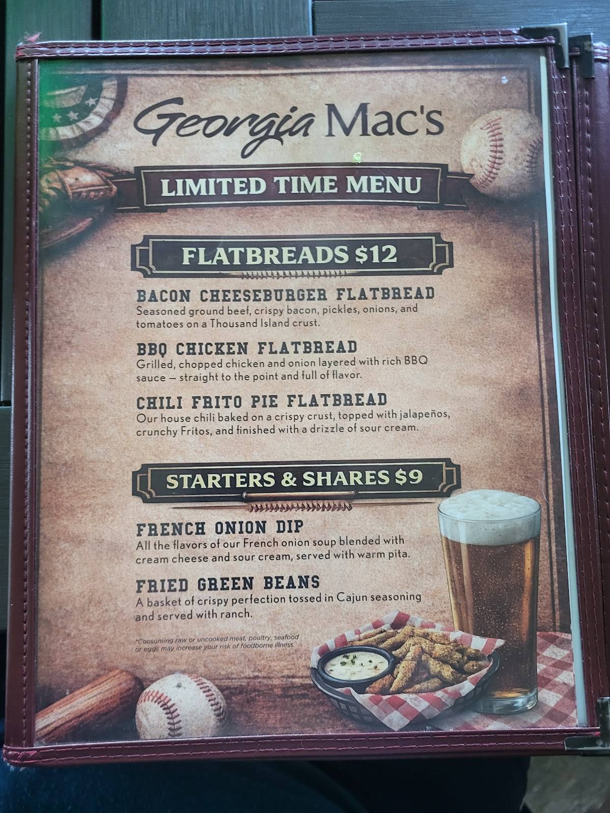 Georgia Macs меню