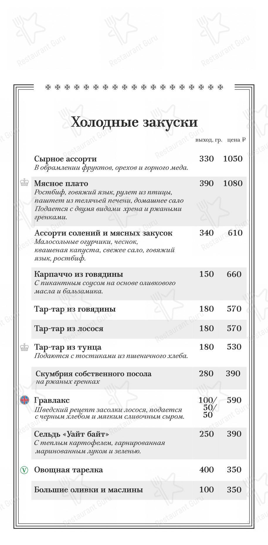 Меню паба и бара МакКей - Детское