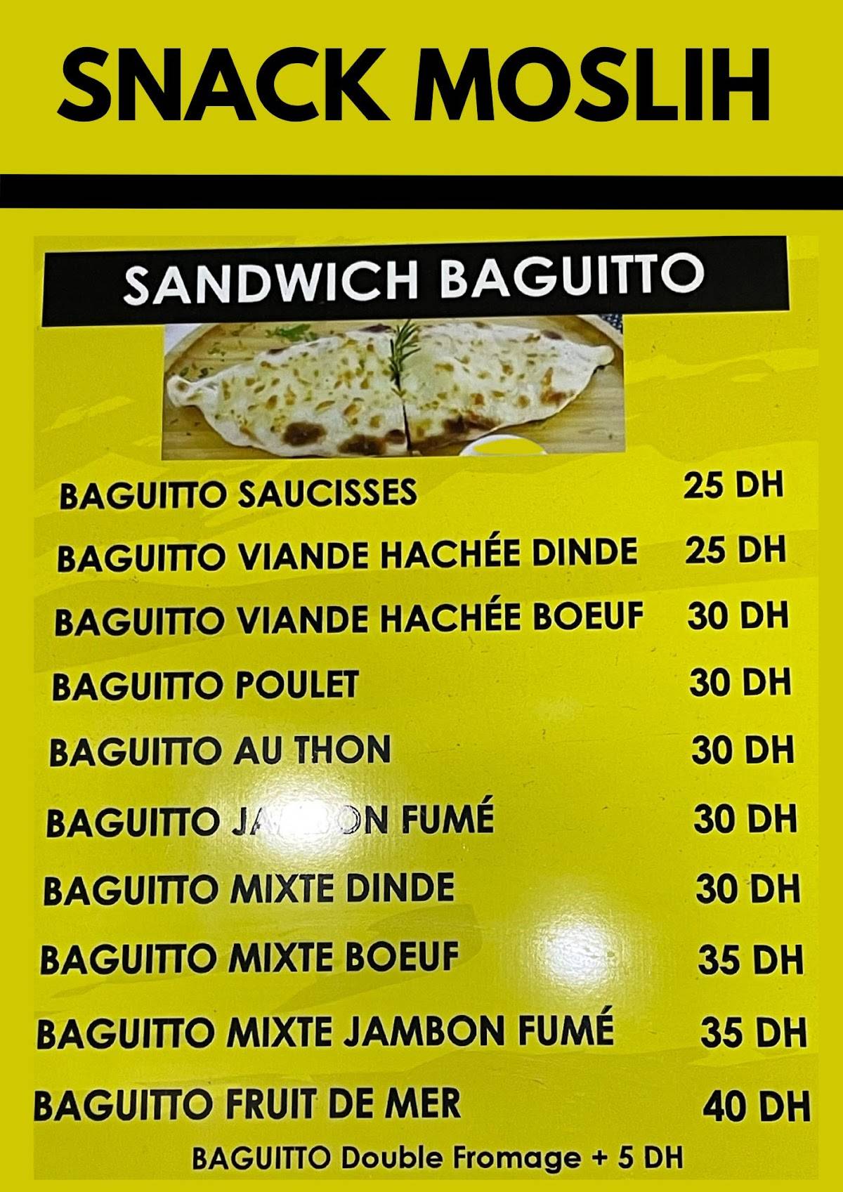 SNACK MOSLIH меню